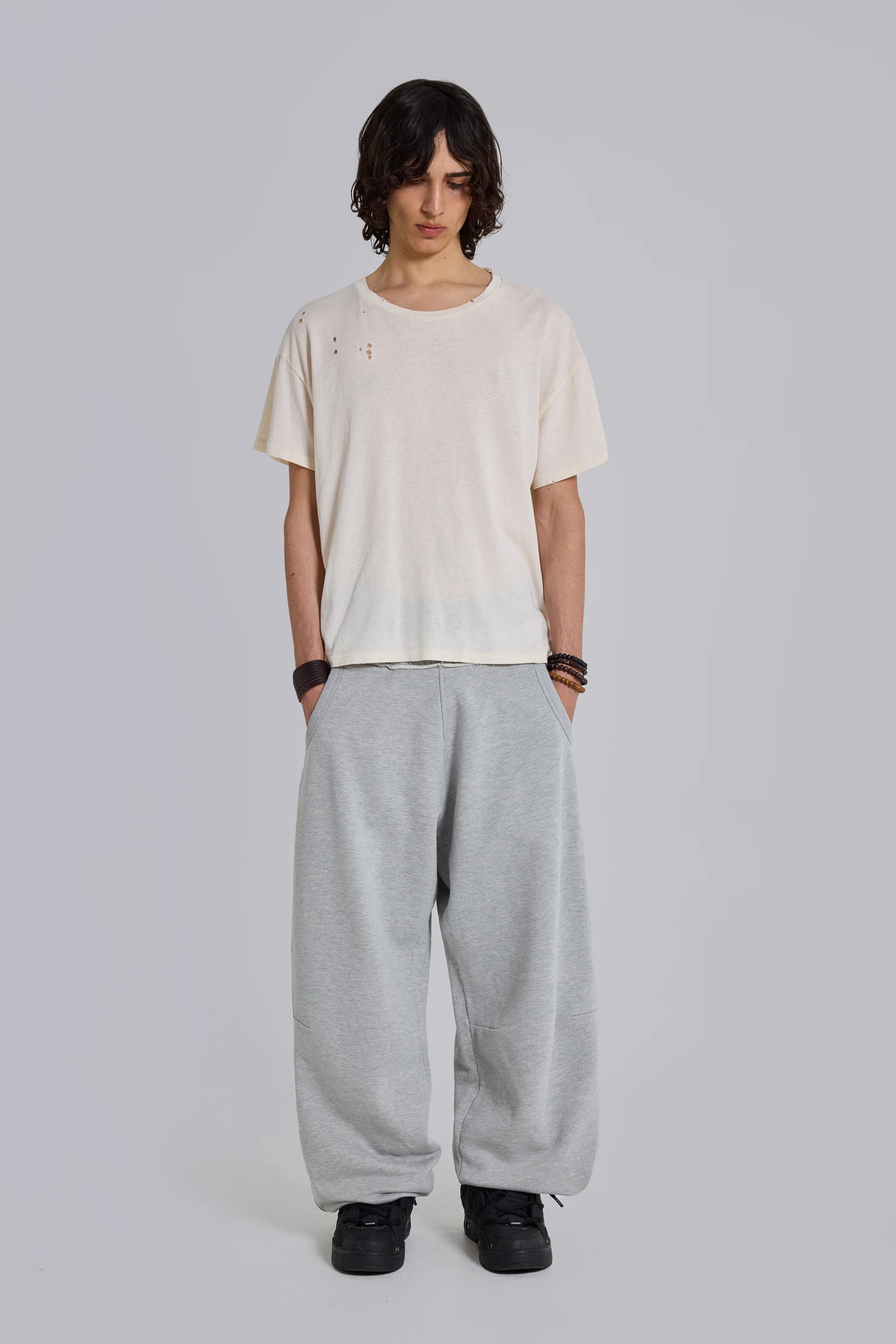 Grey Marl Cuffed Baggy Monster Joggers 6 Grey Marl Cuffed Baggy Monster Joggers