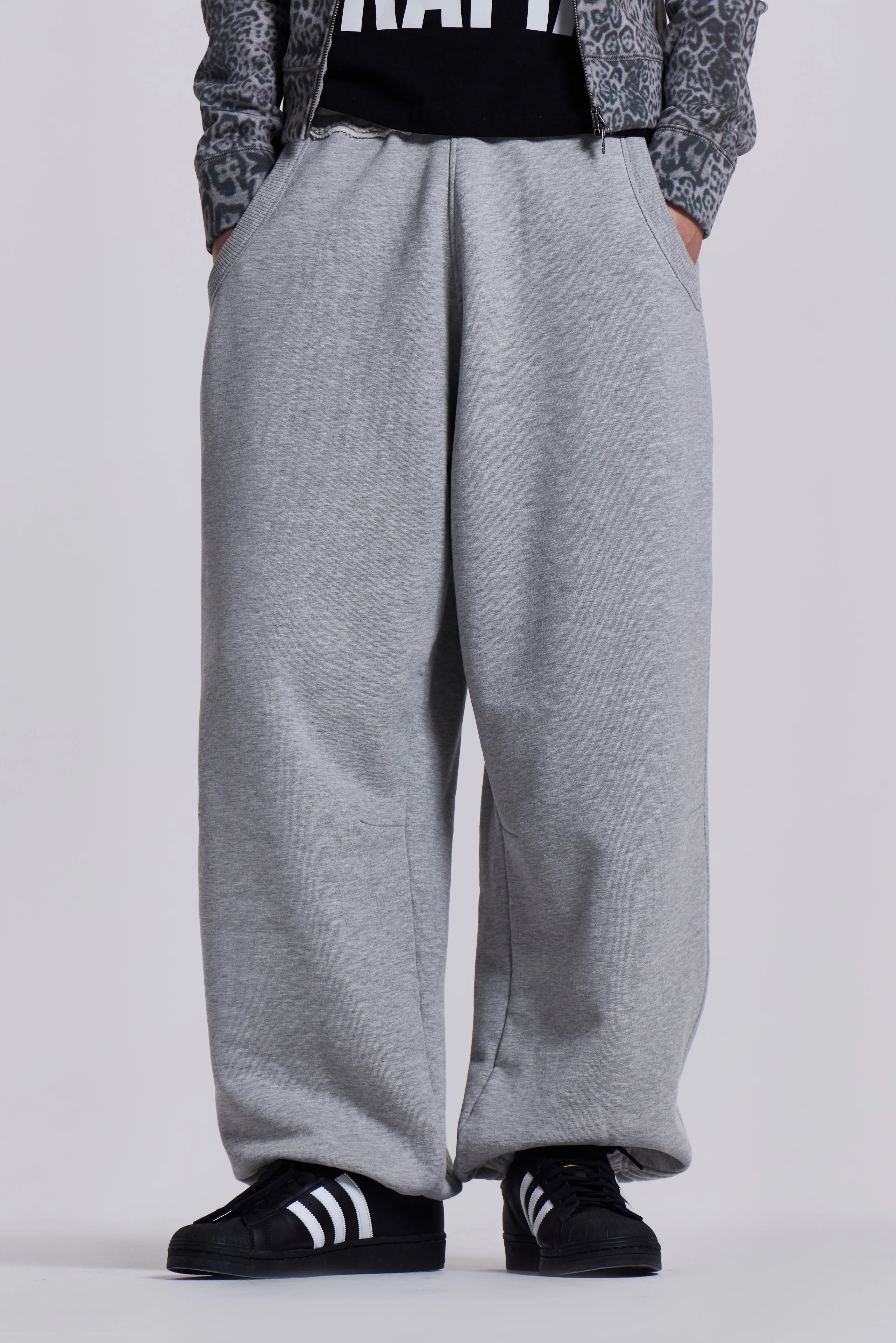 Grey Marl Cuffed Baggy Monster Joggers 8 Grey Marl Cuffed Baggy Monster Joggers