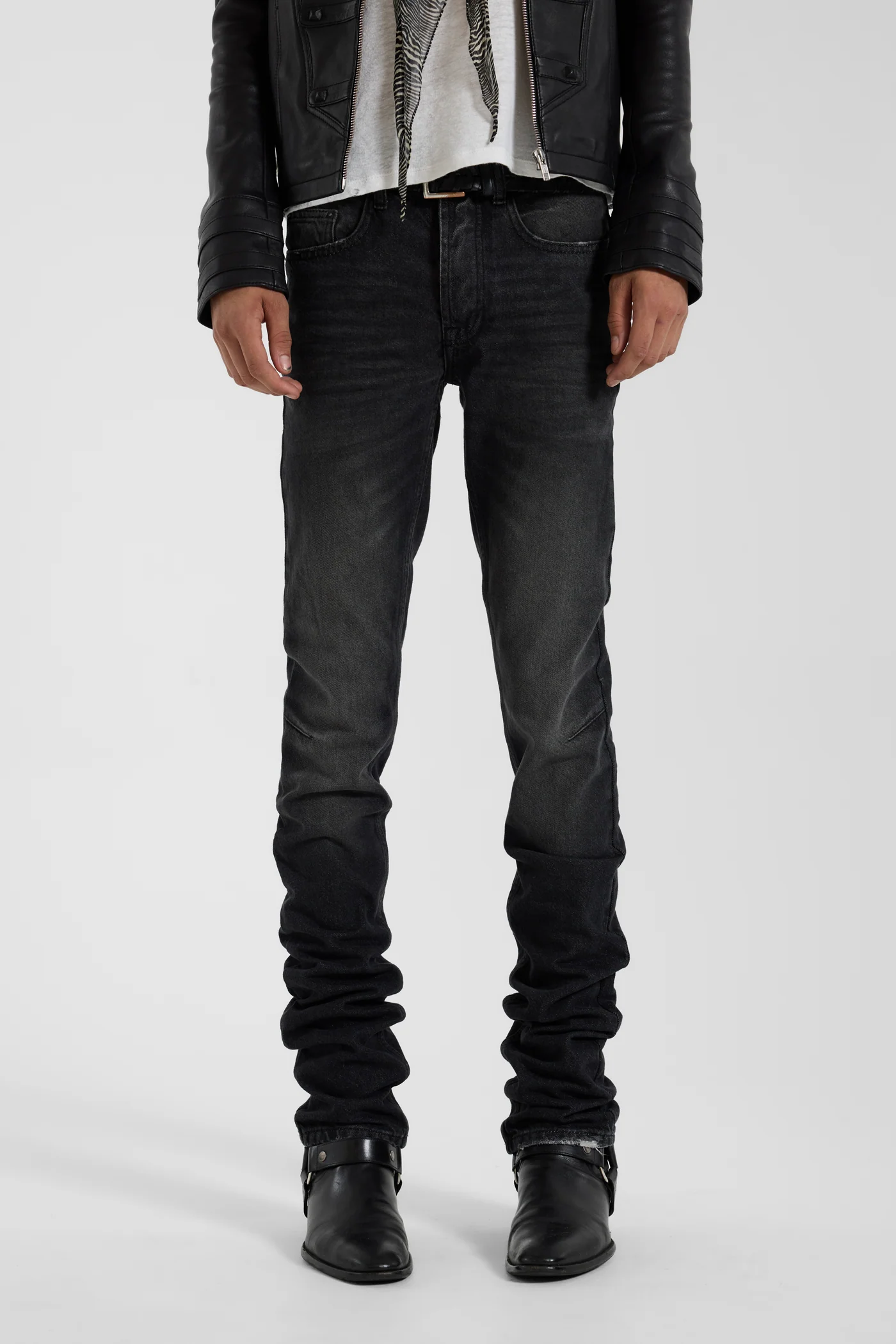Washed Black Drain Jeans