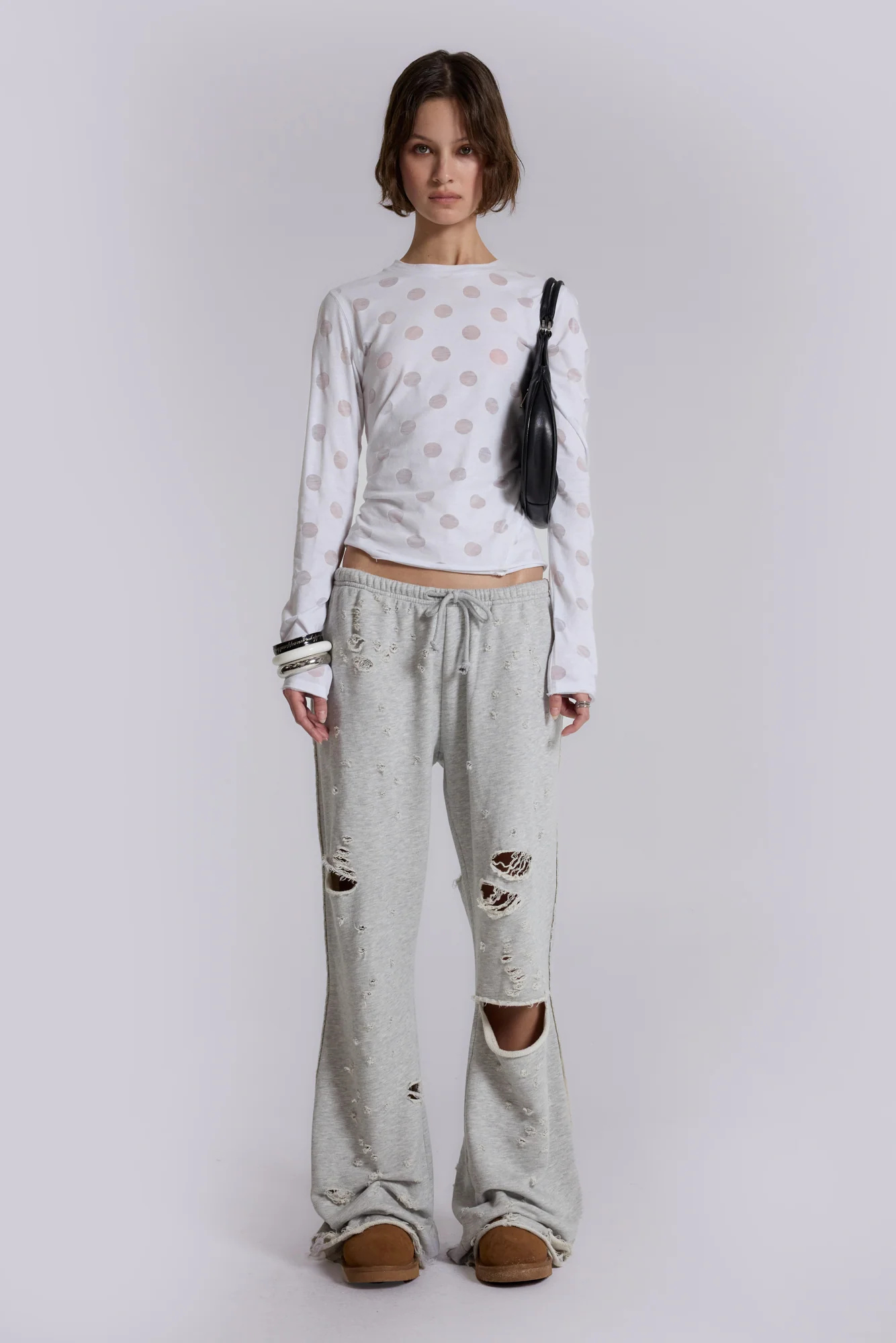 Cleo Distressed Slouchy Bootcut Jogger