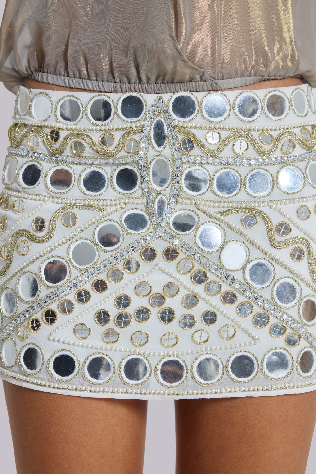 Chara Embellished Mirror Mini Skirt 2 Chara Embellished Mirror Mini Skirt