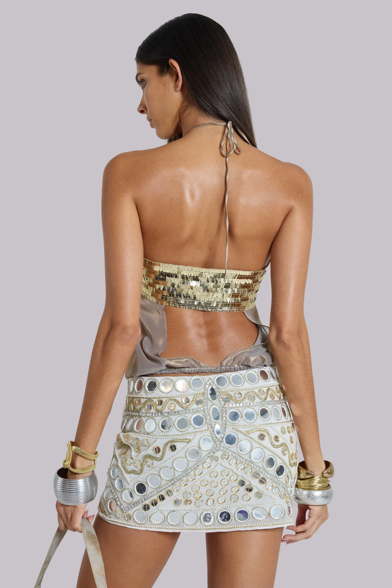 Chara Embellished Mirror Mini Skirt 5 Chara Embellished Mirror Mini Skirt