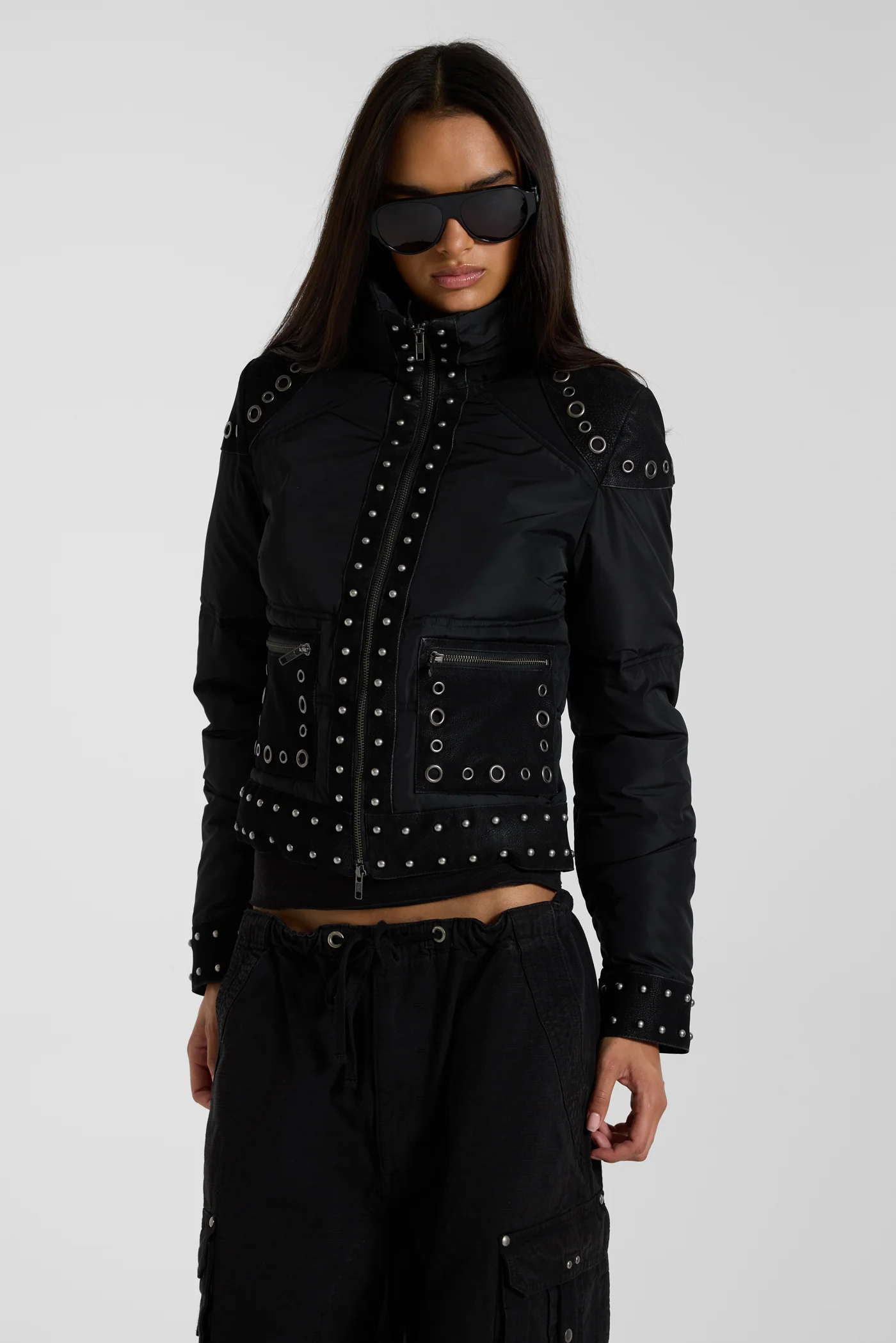 Stormie Studded Fitted Puffer Jacket 1 Stormie Studded Fitted Puffer Jacket