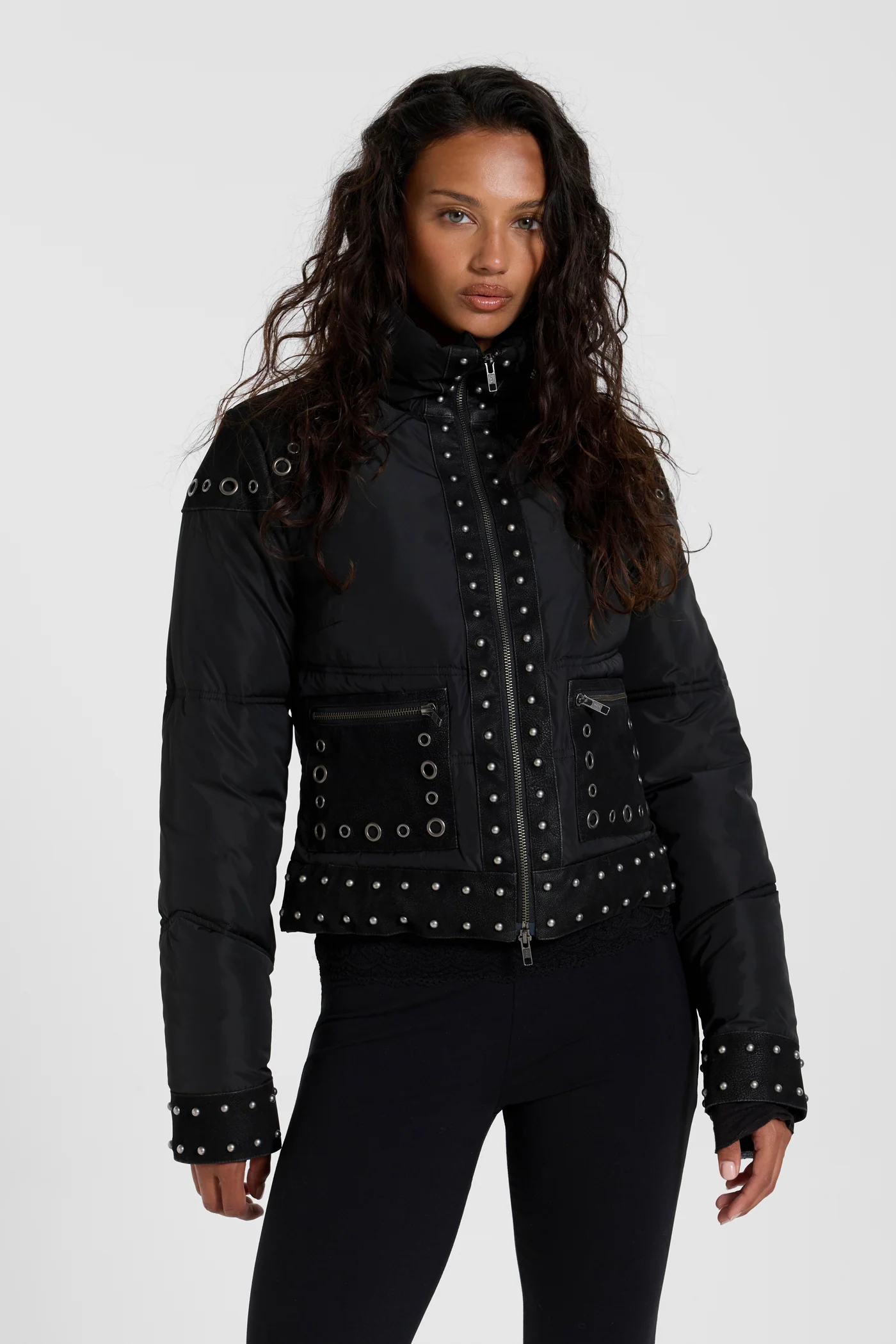 Stormie Studded Fitted Puffer Jacket 5 Stormie Studded Fitted Puffer Jacket