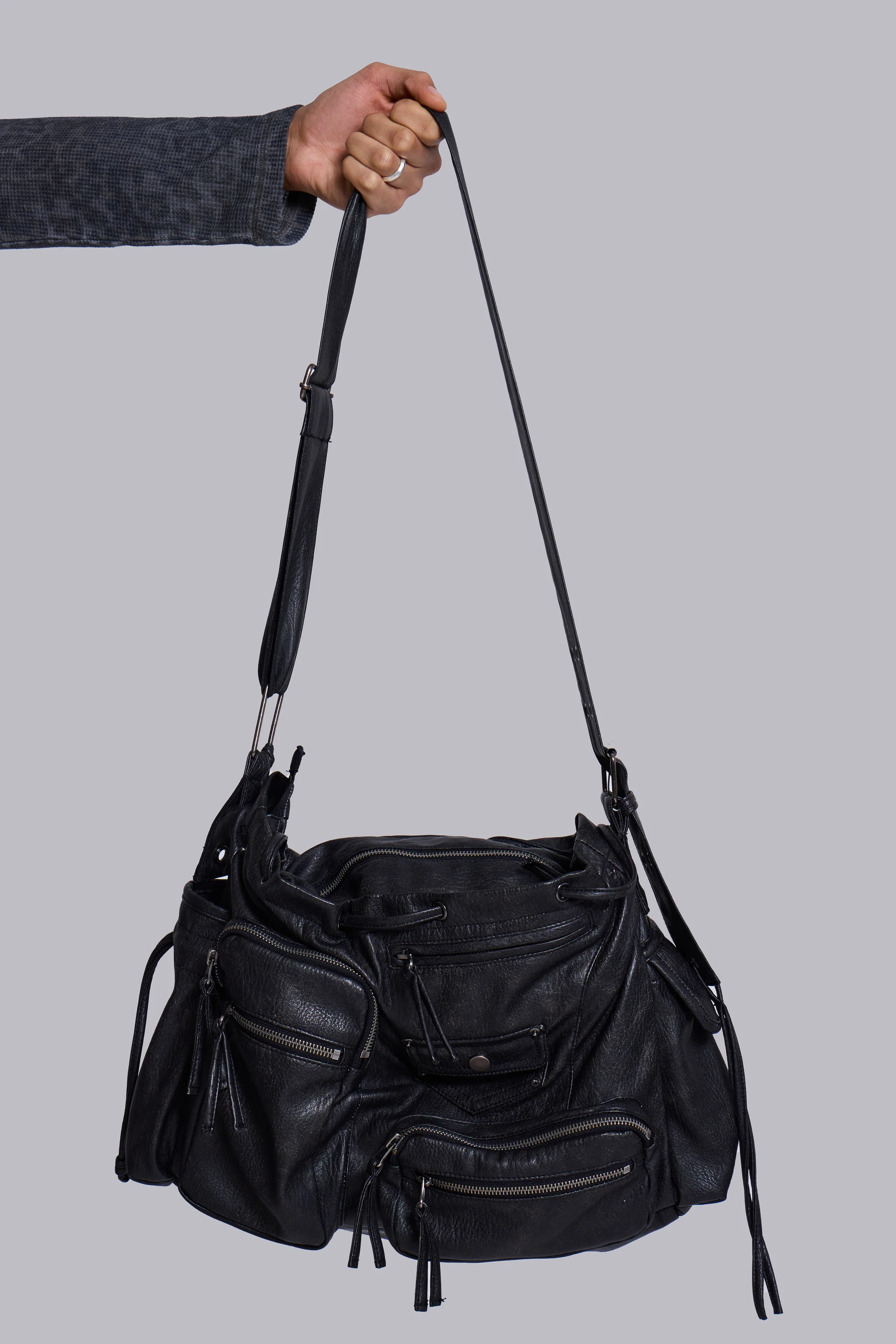 Faux Leather Utility Satchel 1 Faux Leather Utility Satchel