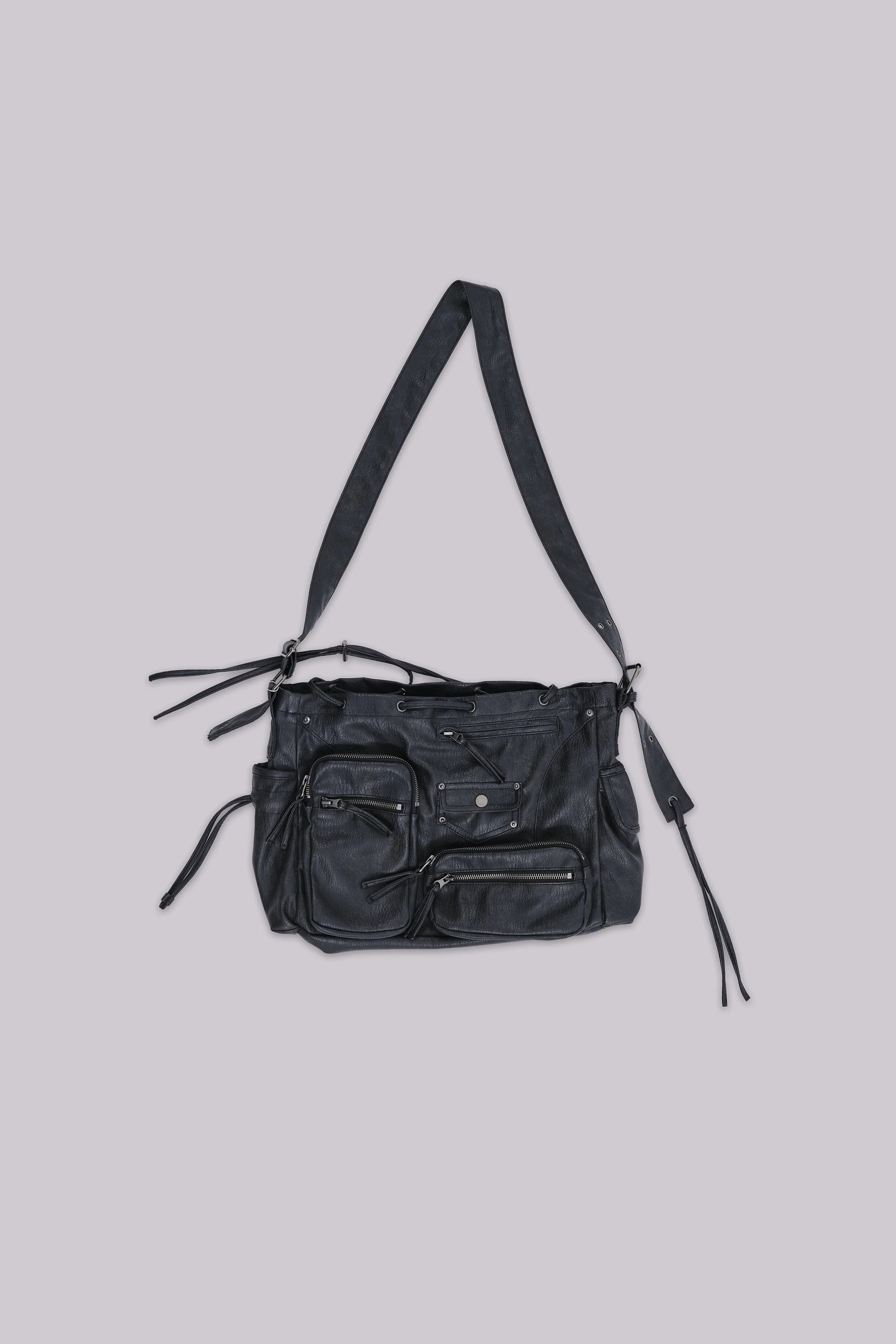 Faux Leather Utility Satchel 2 Faux Leather Utility Satchel