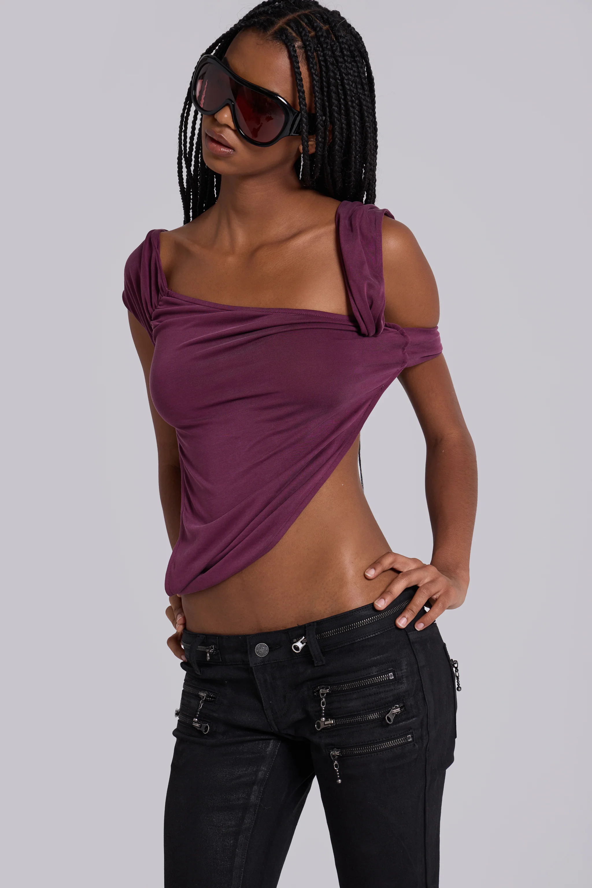 Liana Asymmetric Drape Top
