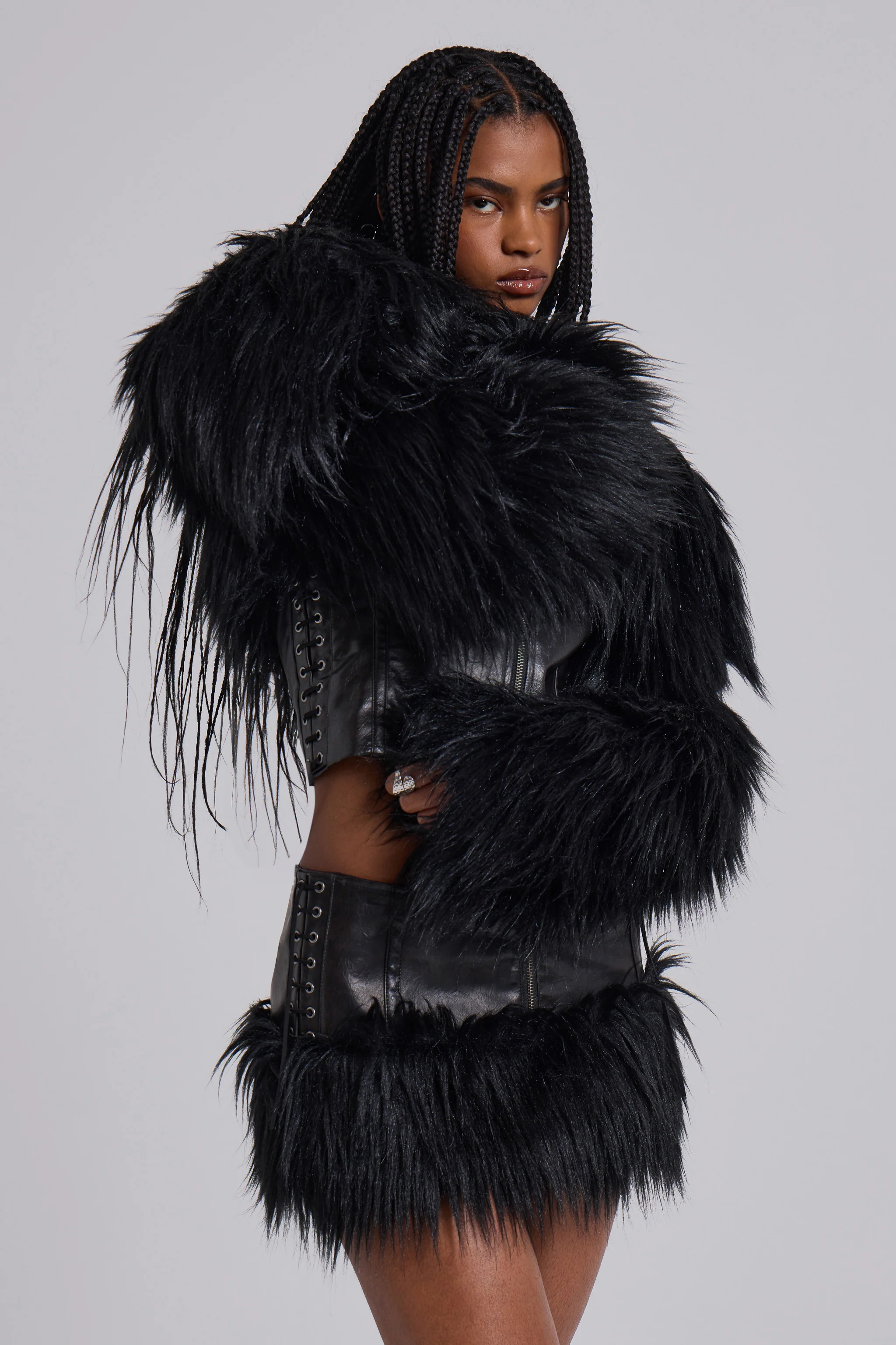 Viera Faux Fur and Leather Jacket 6 Viera Faux Fur and Leather Jacket
