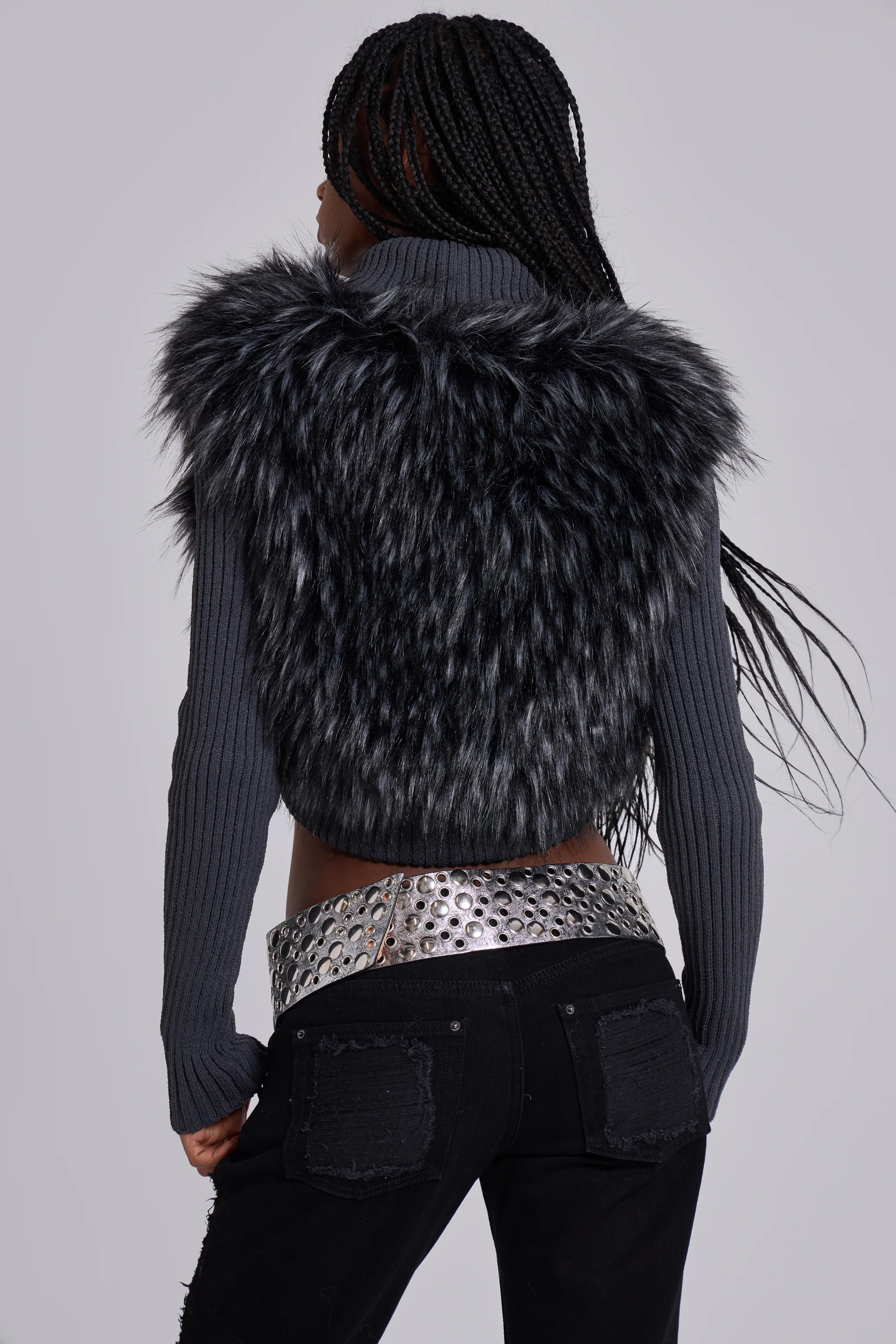 Zeka Faux Fur Knit Shrug 2 Zeka Faux Fur Knit Shrug