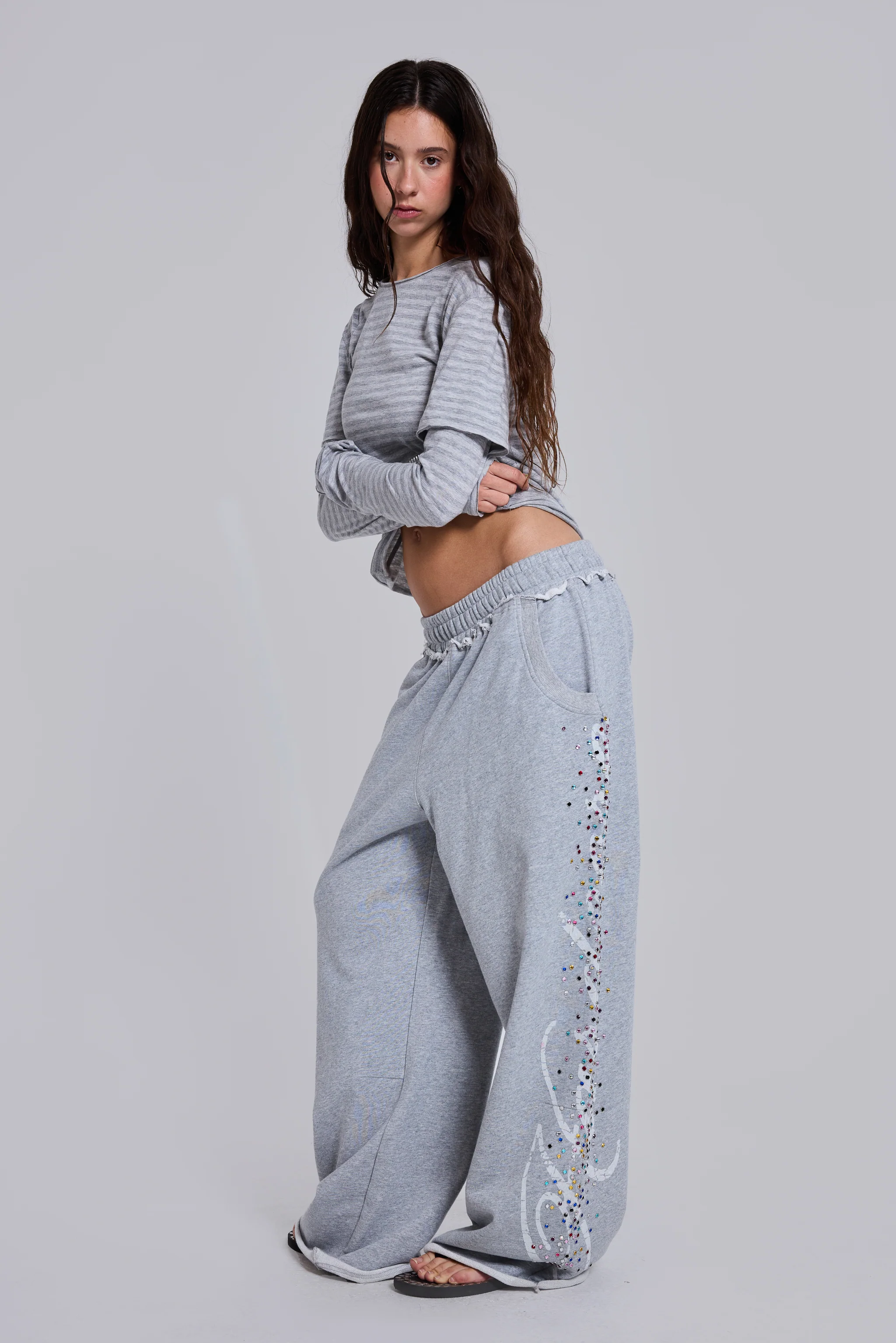 Grey Marl Hardcore Jewel Monster Joggers 1 Grey Marl Hardcore Jewel Monster Joggers
