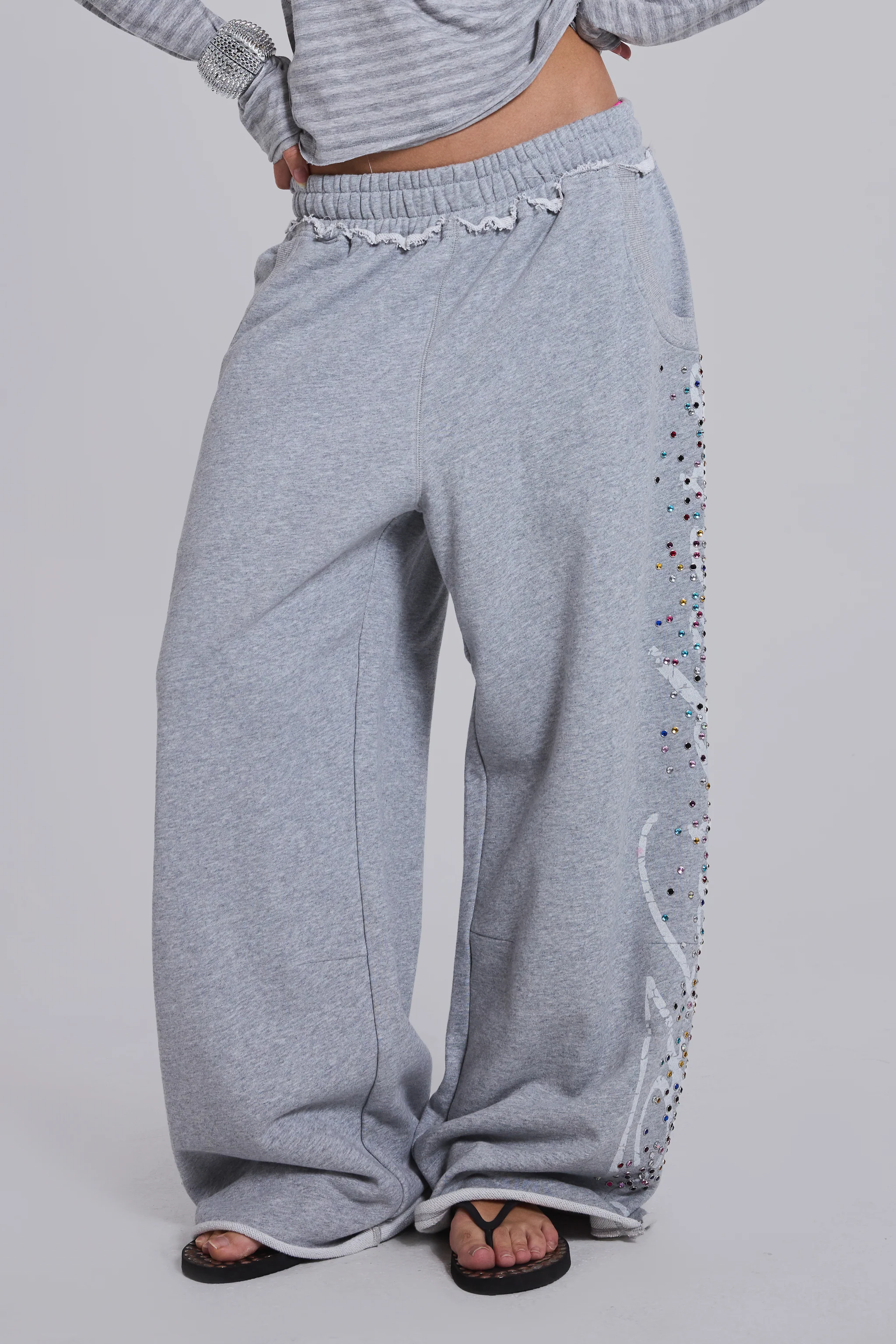 Grey Marl Hardcore Jewel Monster Joggers 4 Grey Marl Hardcore Jewel Monster Joggers