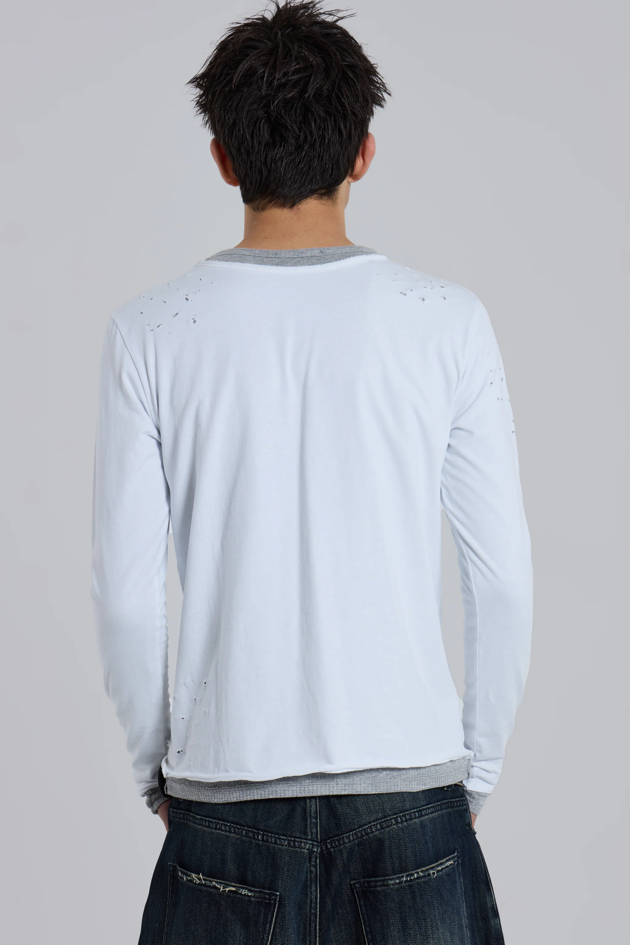 Distressed Double-Layered Waffle Top 6 Distressed Double-Layered Waffle Top