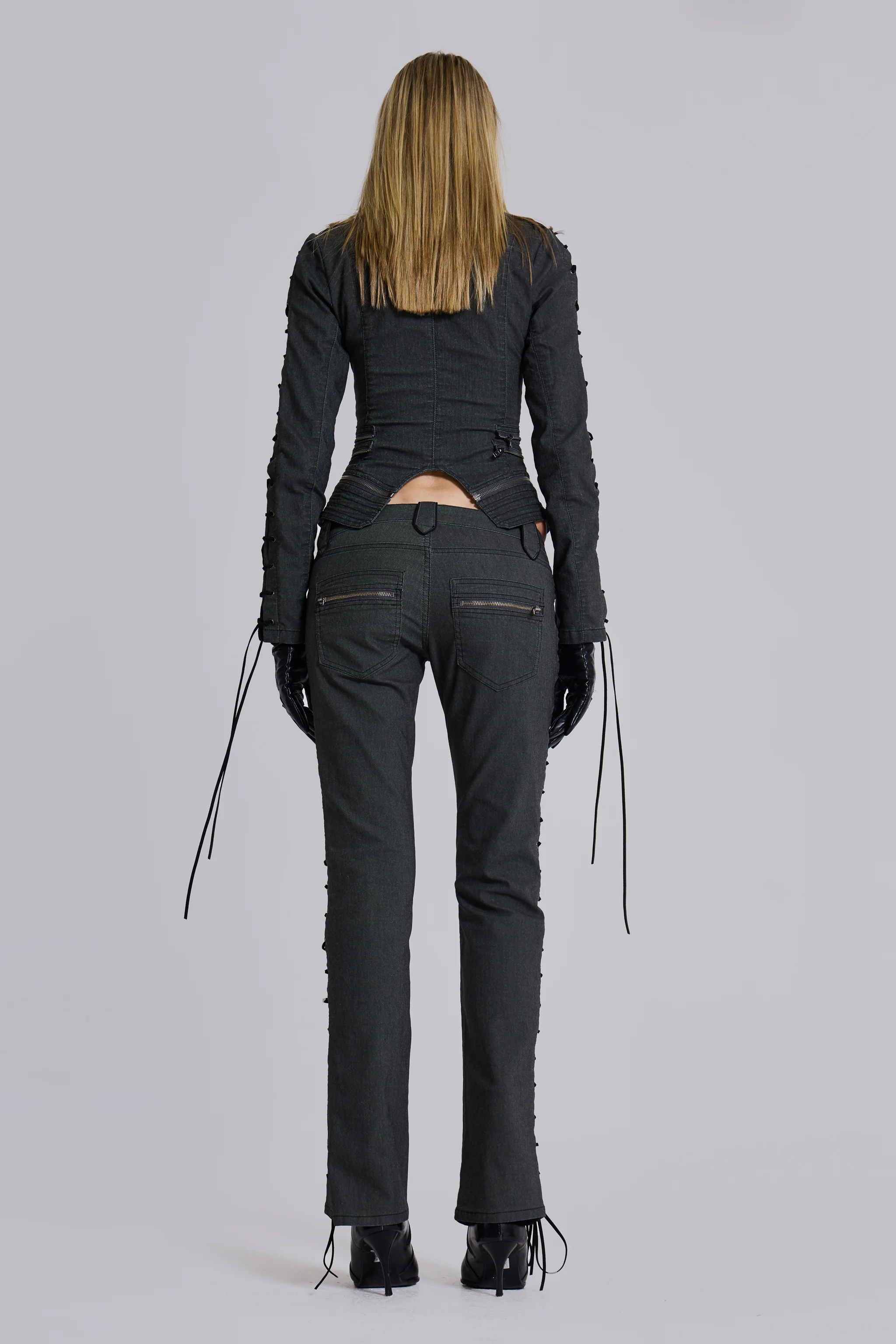 Charis Lace Up Military Bootcut Jeans 3 Charis Lace Up Military Bootcut Jeans