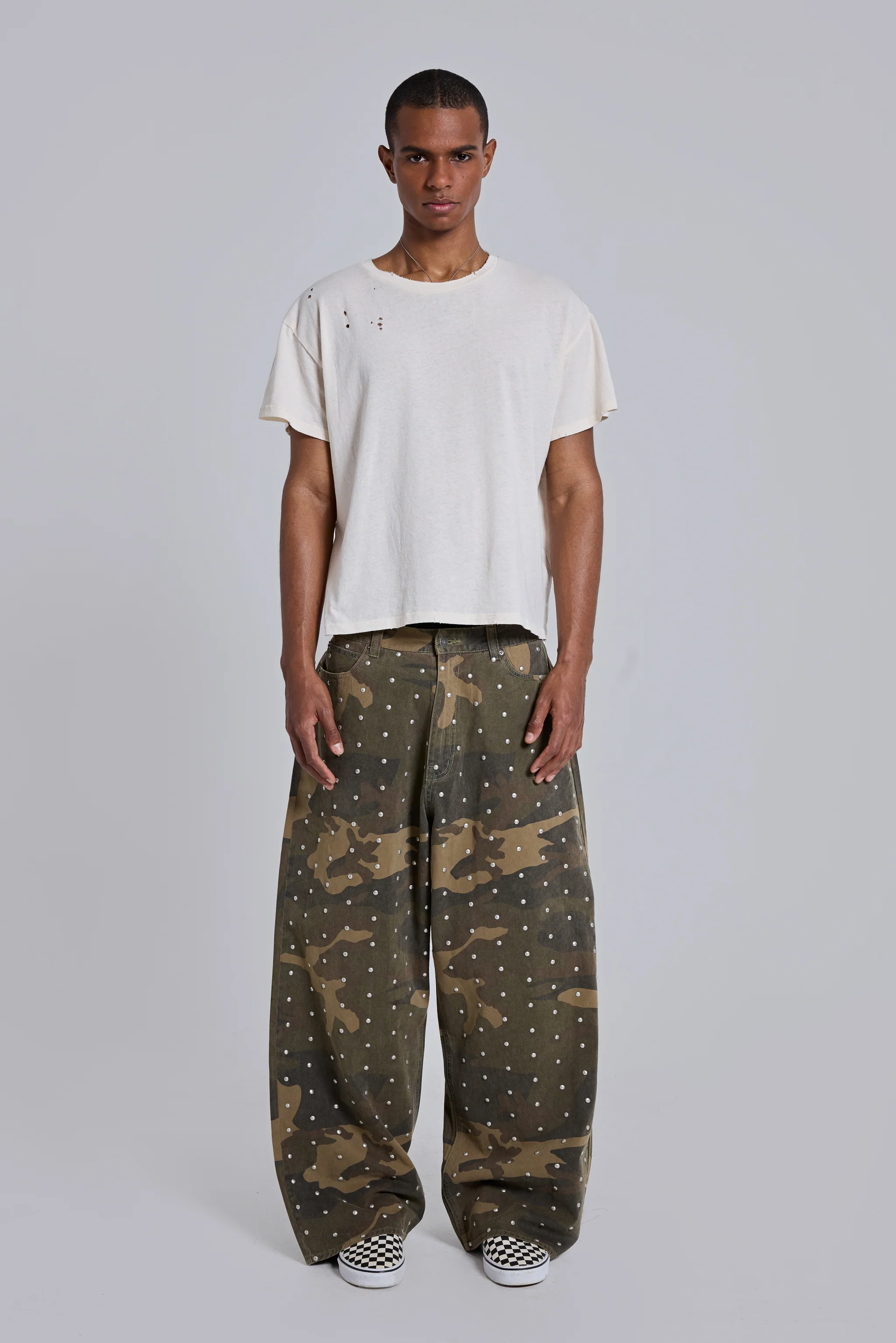White Moth Cropped T-Shirt 2 White Moth Cropped T-Shirt