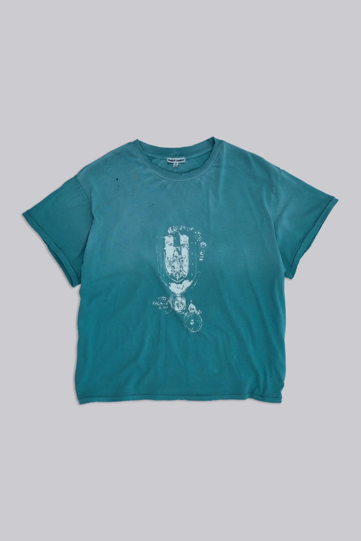 Emblem Cropped T-Shirt in Teal