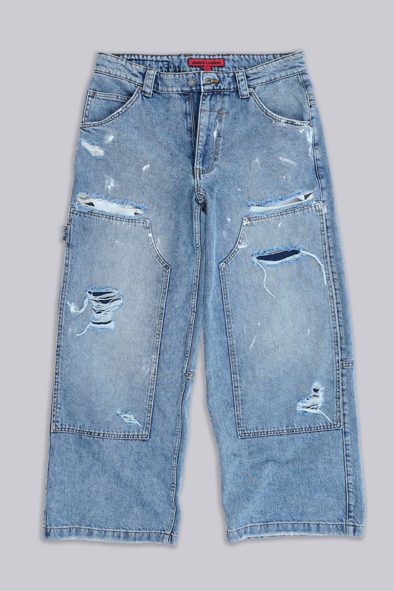 Blue Vintage Distressed Carpenter Jeans 1 Blue Vintage Distressed Carpenter Jeans