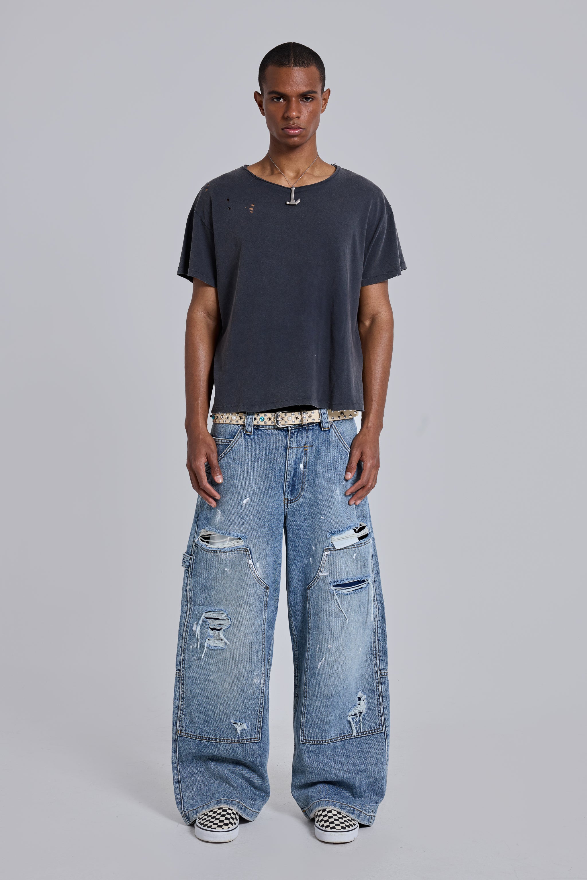 Blue Vintage Distressed Carpenter Jeans 3 Blue Vintage Distressed Carpenter Jeans