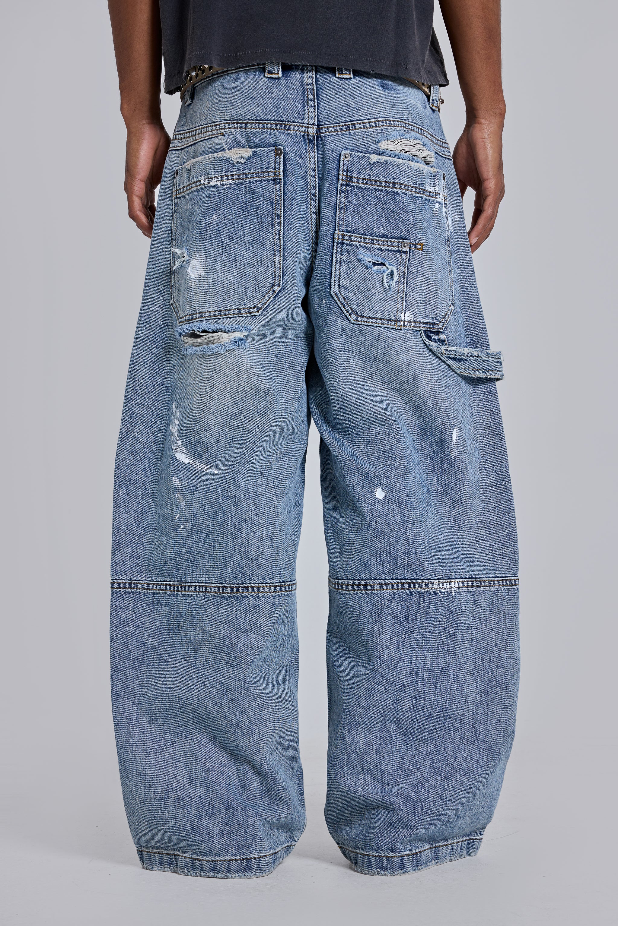 Blue Vintage Distressed Carpenter Jeans 4 Blue Vintage Distressed Carpenter Jeans