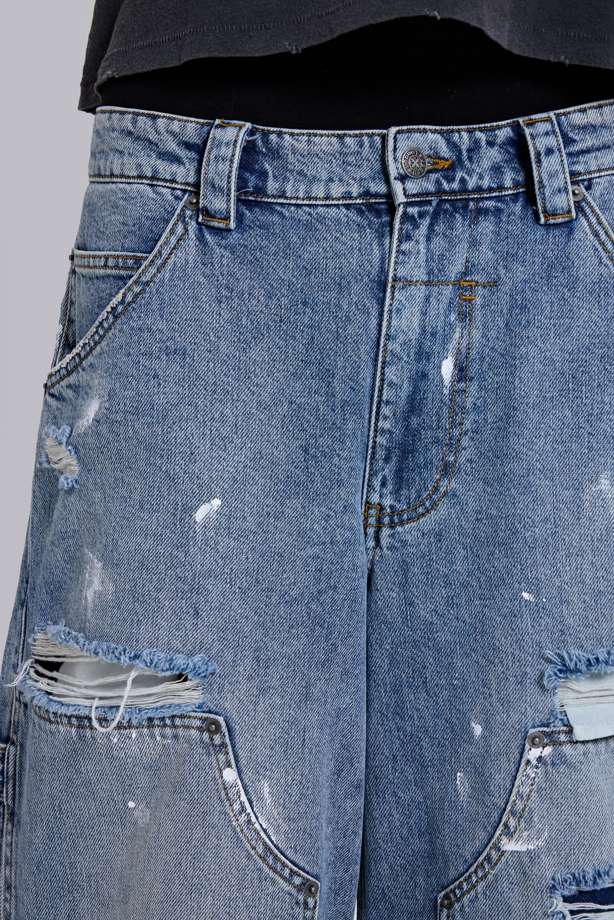 Blue Vintage Distressed Carpenter Jeans 6 Blue Vintage Distressed Carpenter Jeans