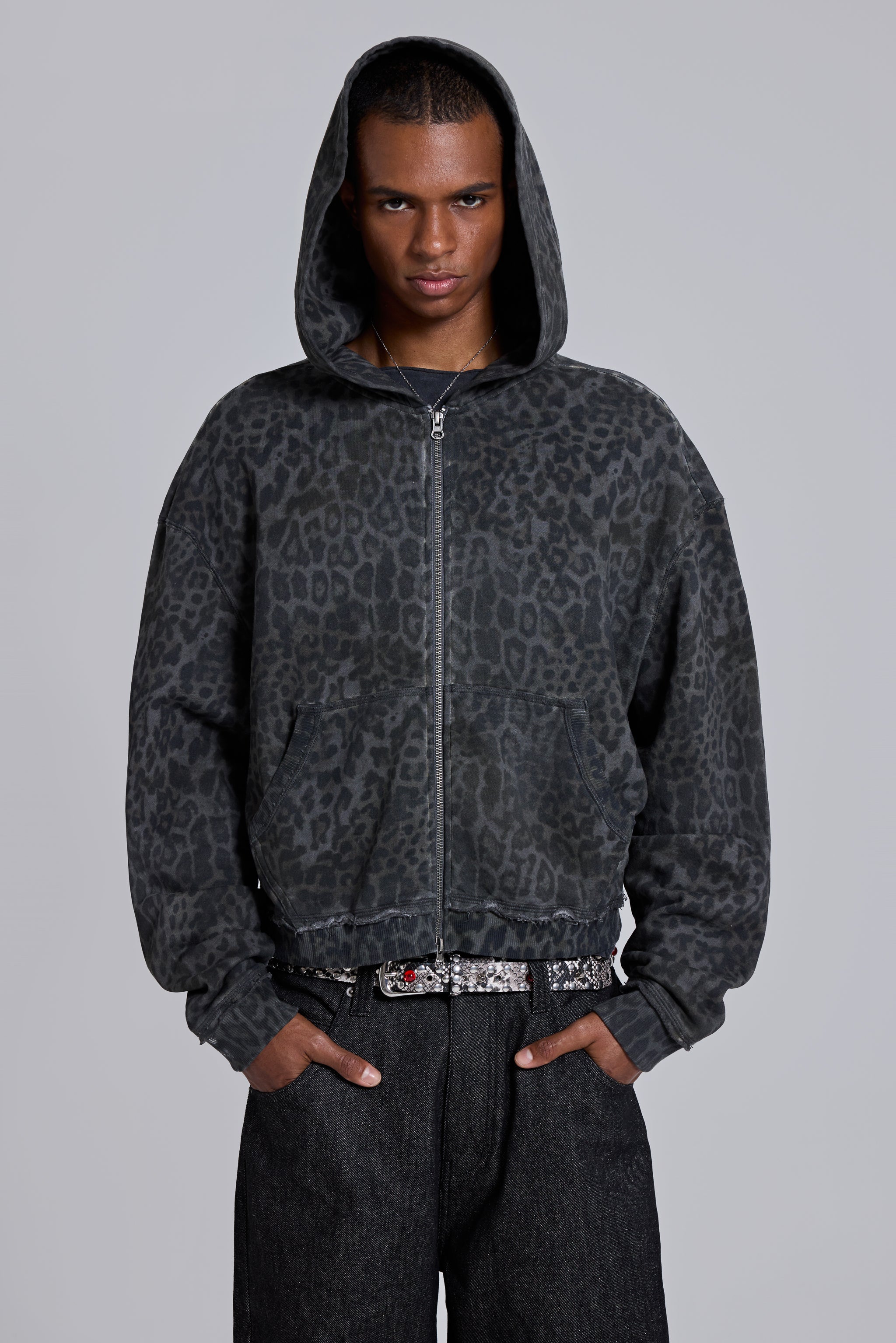 Charcoal Leopard Monster Hoodie