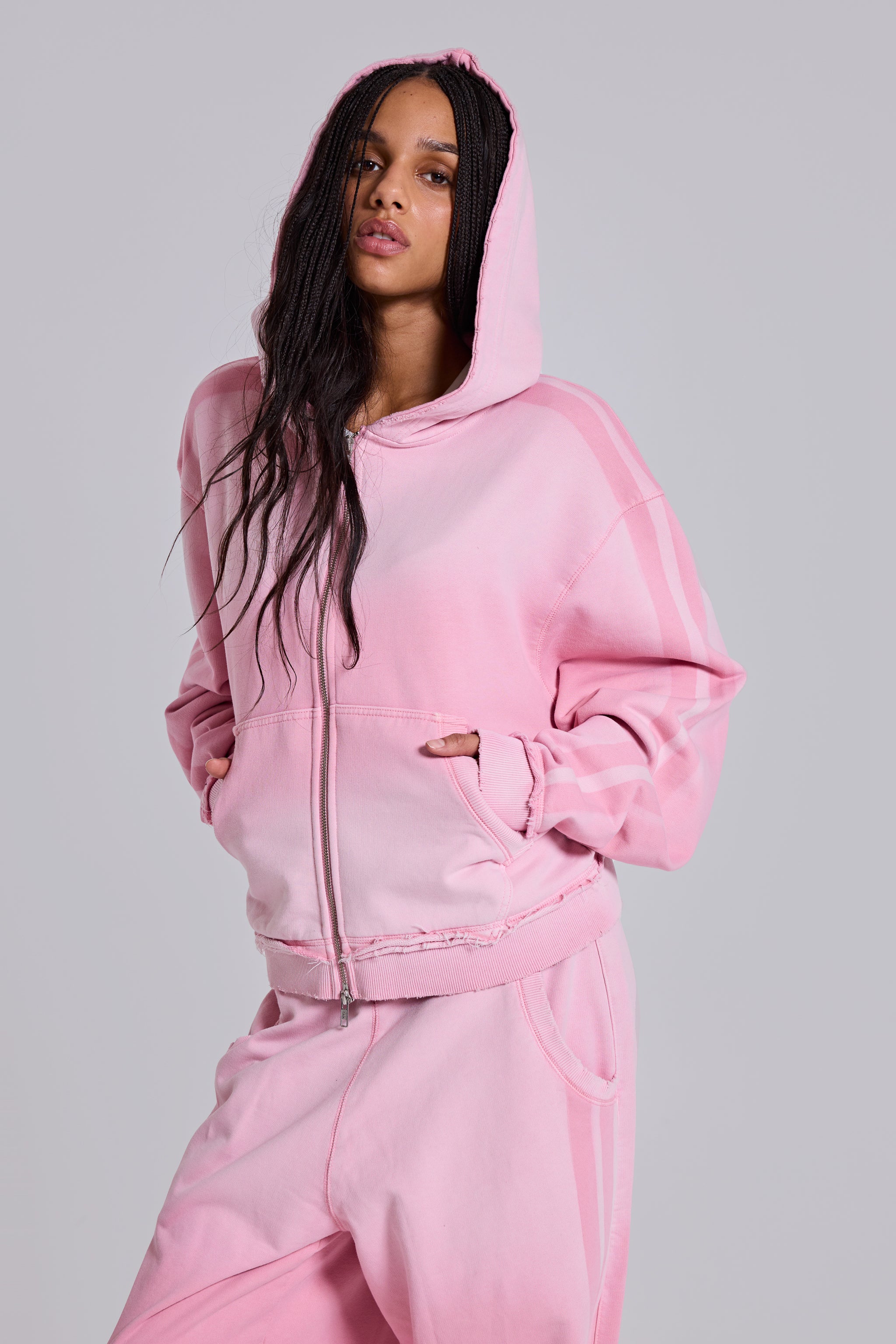 Pink Sporty Baggy Monster Hoodie 1 Pink Sporty Baggy Monster Hoodie