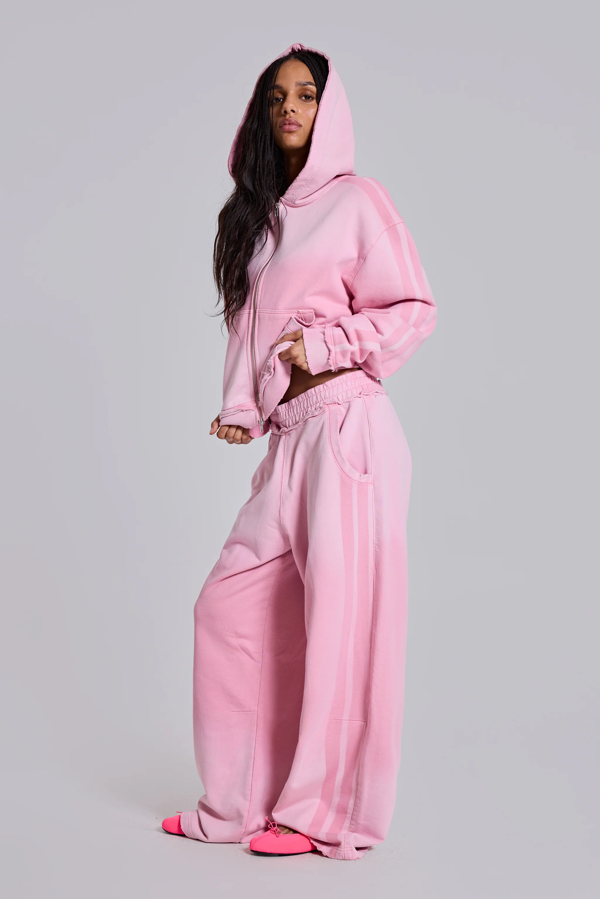 Pink Sporty Baggy Monster Hoodie 3 Pink Sporty Baggy Monster Hoodie