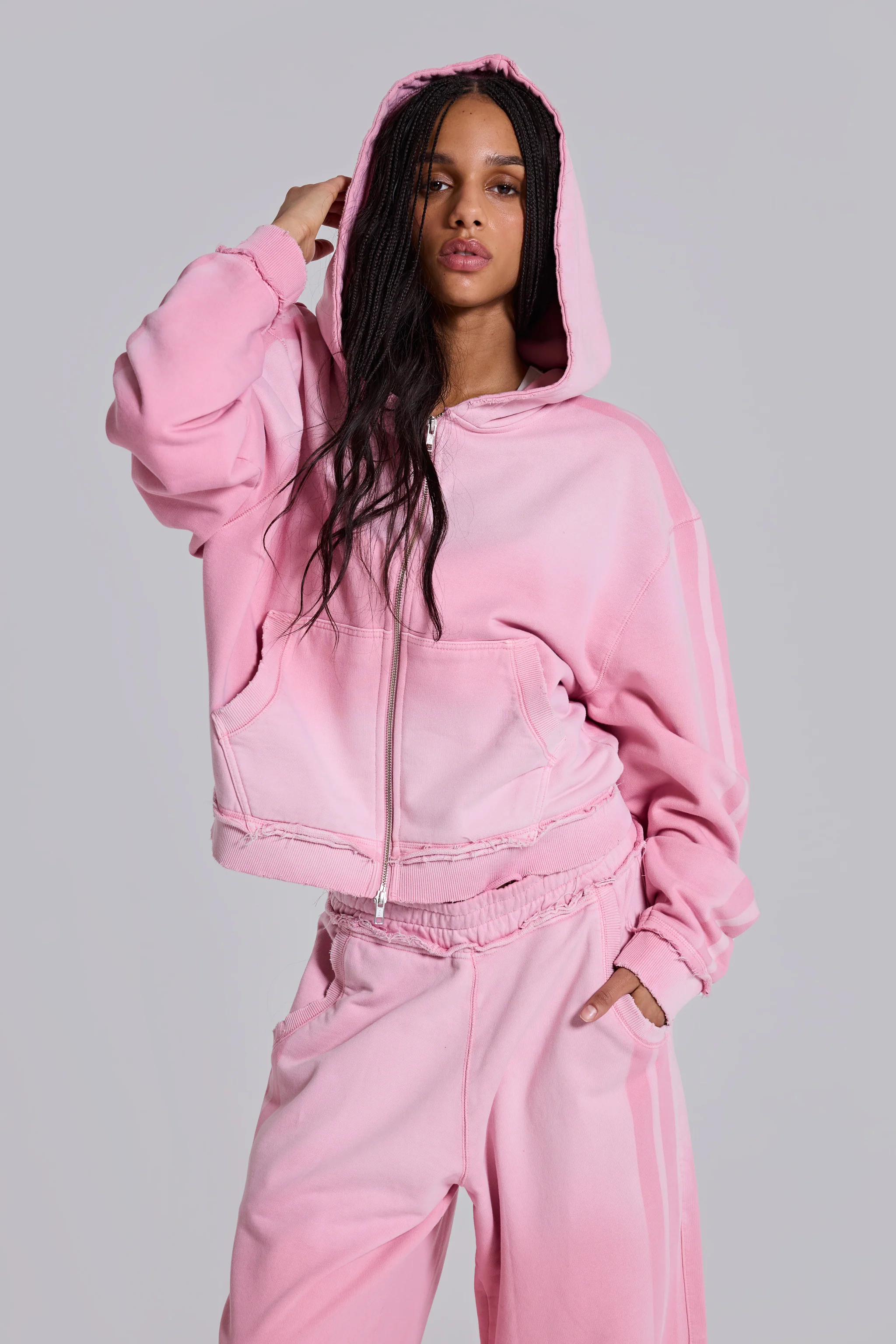 Pink Sporty Baggy Monster Hoodie 4 Pink Sporty Baggy Monster Hoodie