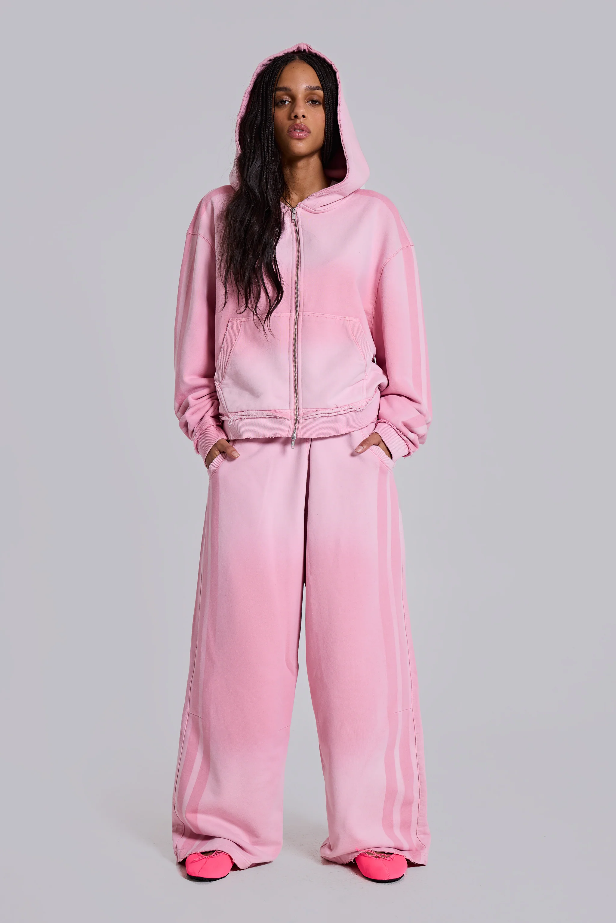 Pink Sporty Baggy Monster Hoodie 6 Pink Sporty Baggy Monster Hoodie
