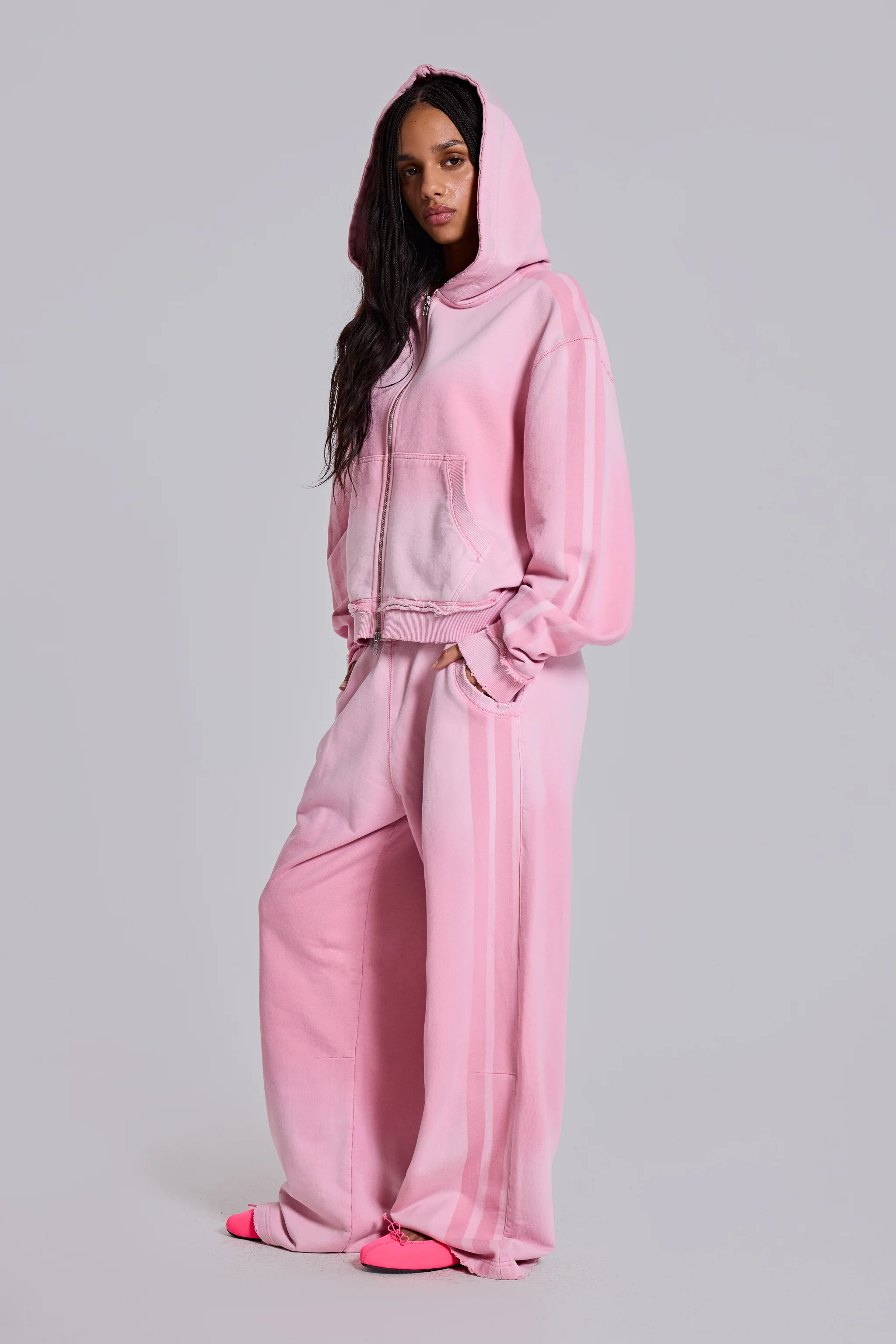Pink Sporty Baggy Monster Hoodie 8 Pink Sporty Baggy Monster Hoodie