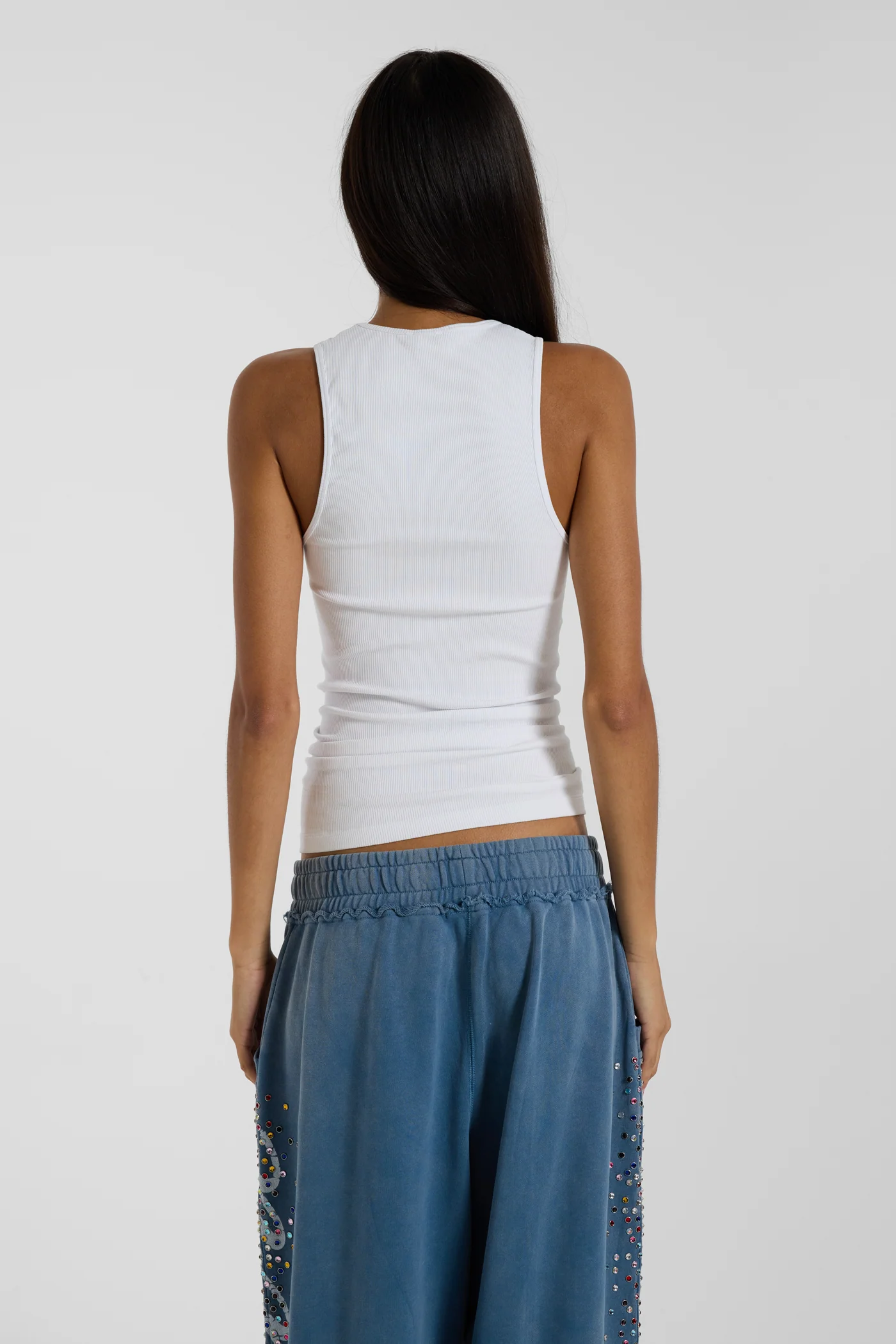 White Rib Longline Vest 3 White Rib Longline Vest