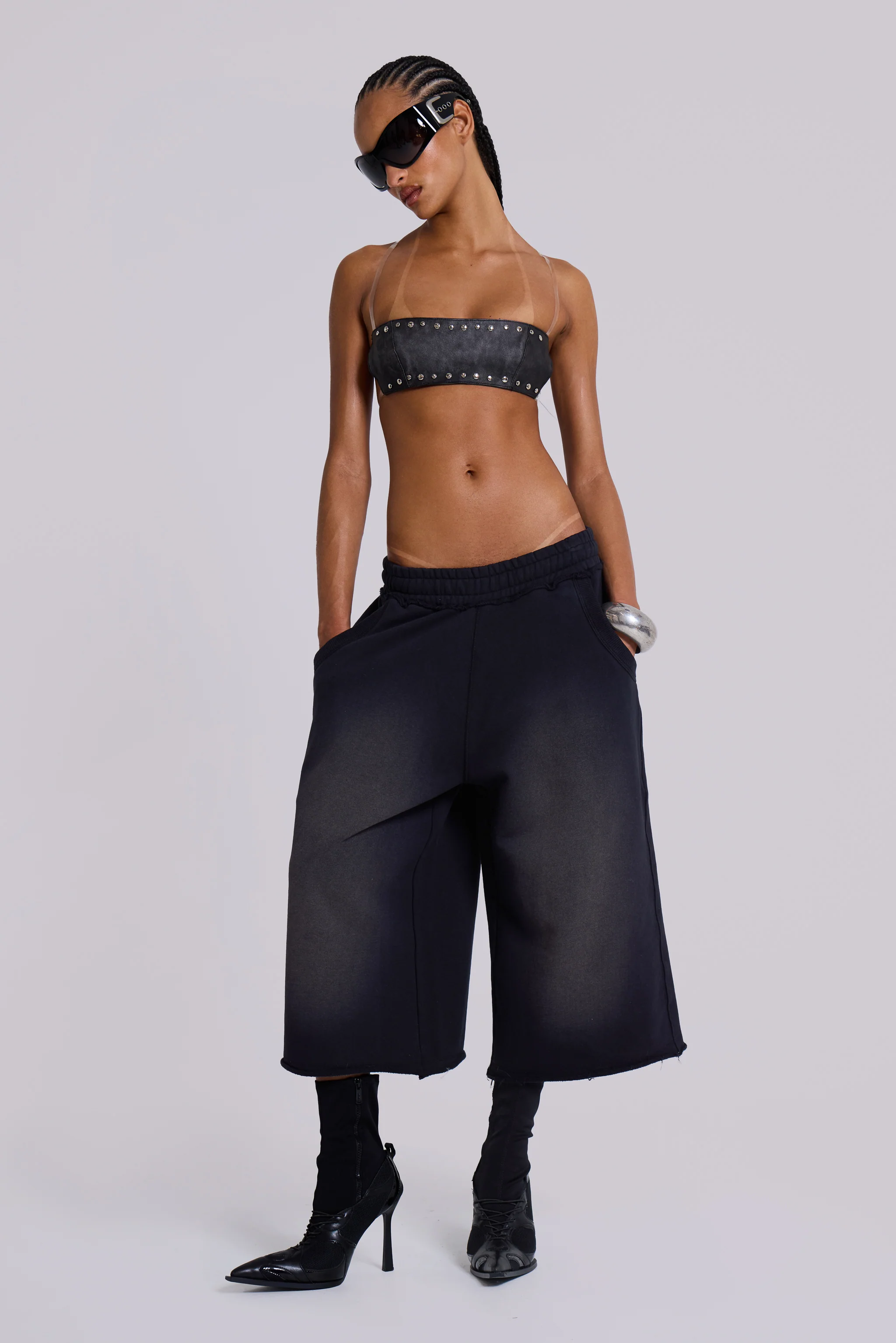 Monster 3/4 Washed Black Shorts 1 Monster 3/4 Washed Black Shorts