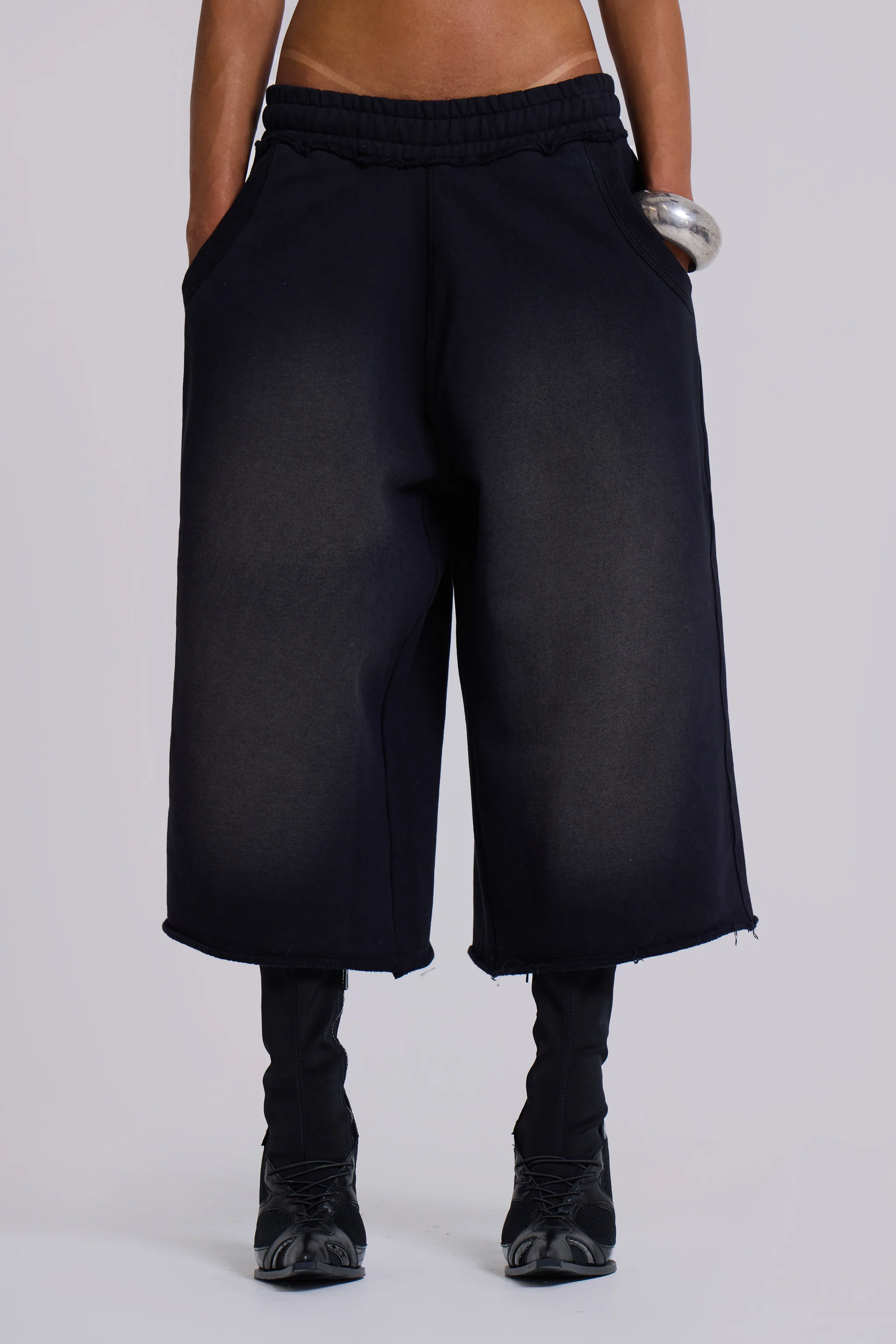 Monster 3/4 Washed Black Shorts 3 Monster 3/4 Washed Black Shorts