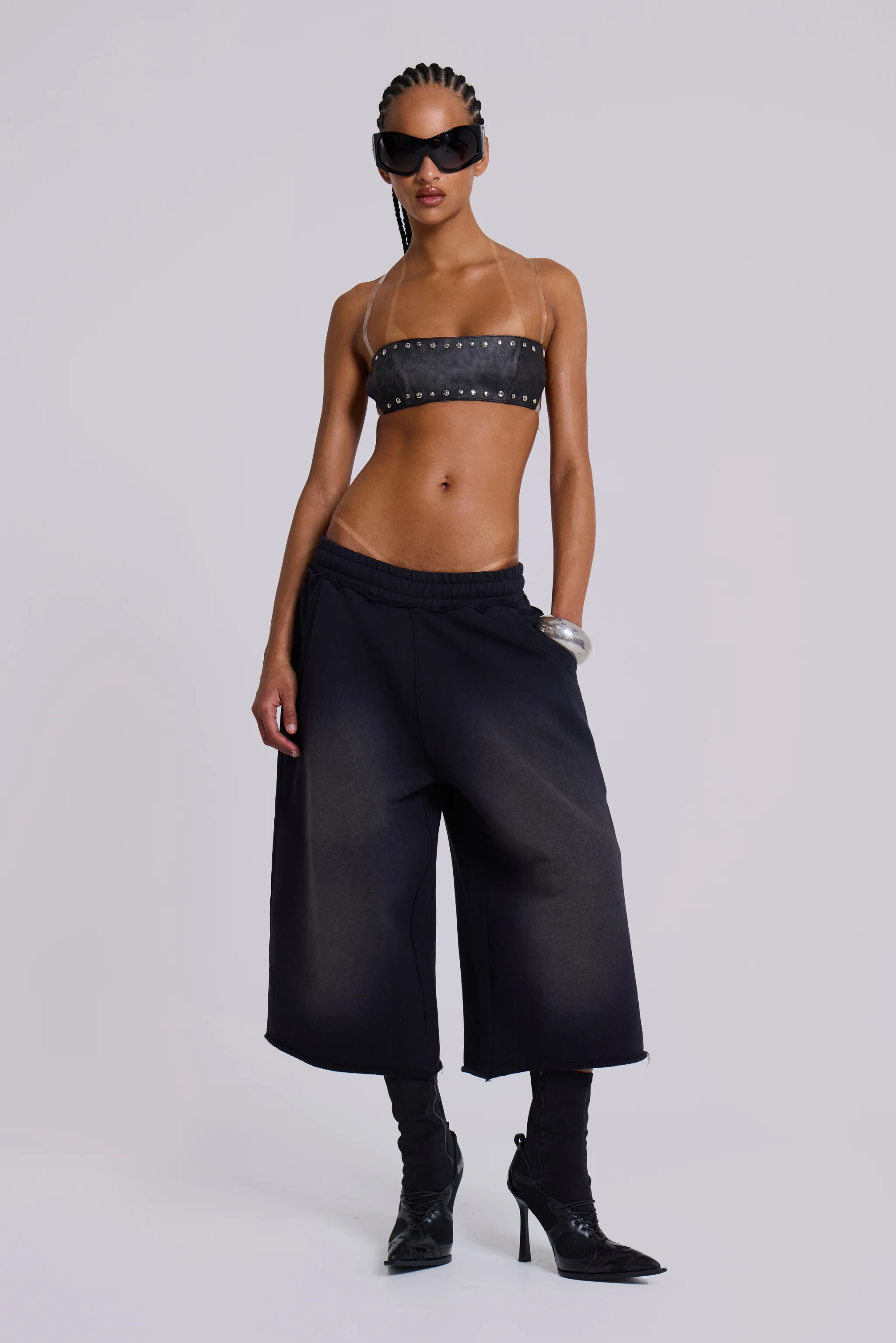 Monster 3/4 Washed Black Shorts 5 Monster 3/4 Washed Black Shorts