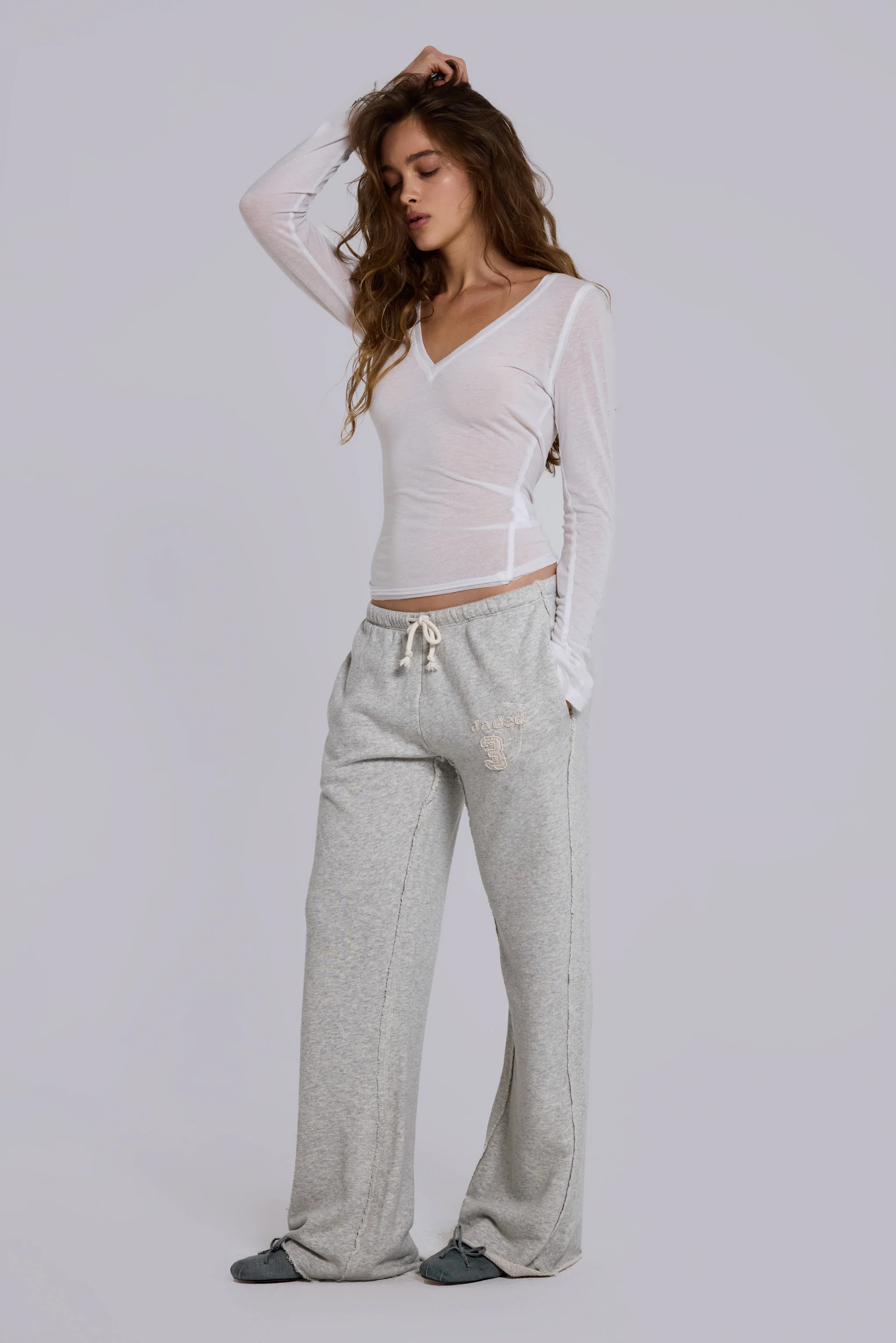 Cleo Slouchy Bootcut Jogger in Grey Marl 2 Cleo Slouchy Bootcut Jogger in Grey Marl