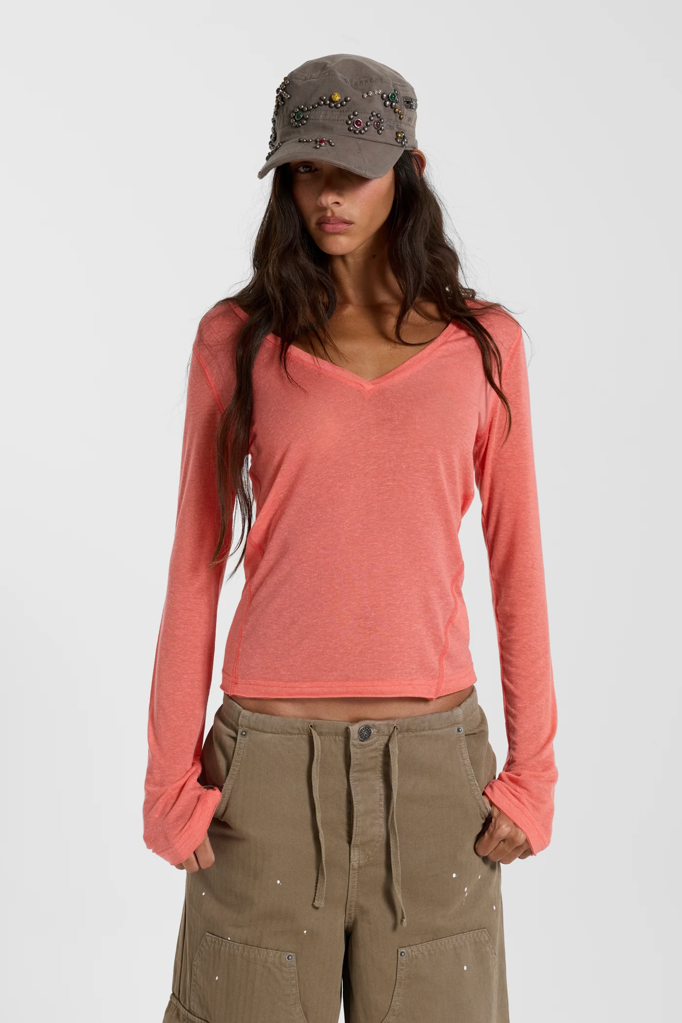 Coral Mist V Neck Top 3 Coral Mist V Neck Top
