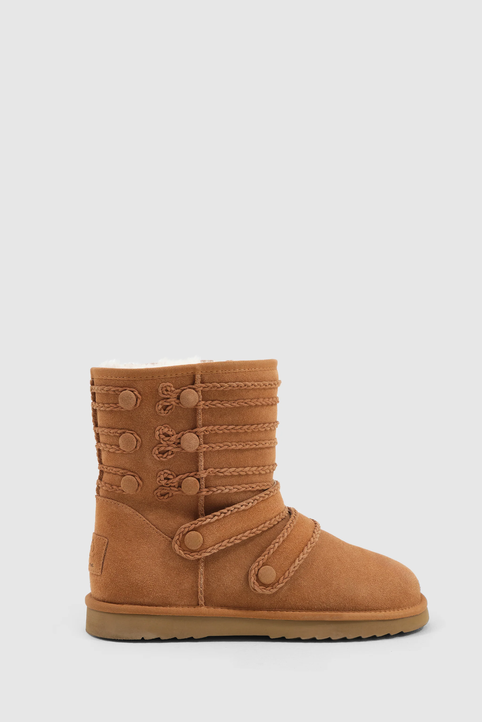 Tan Suede Drummer Shearling Boots