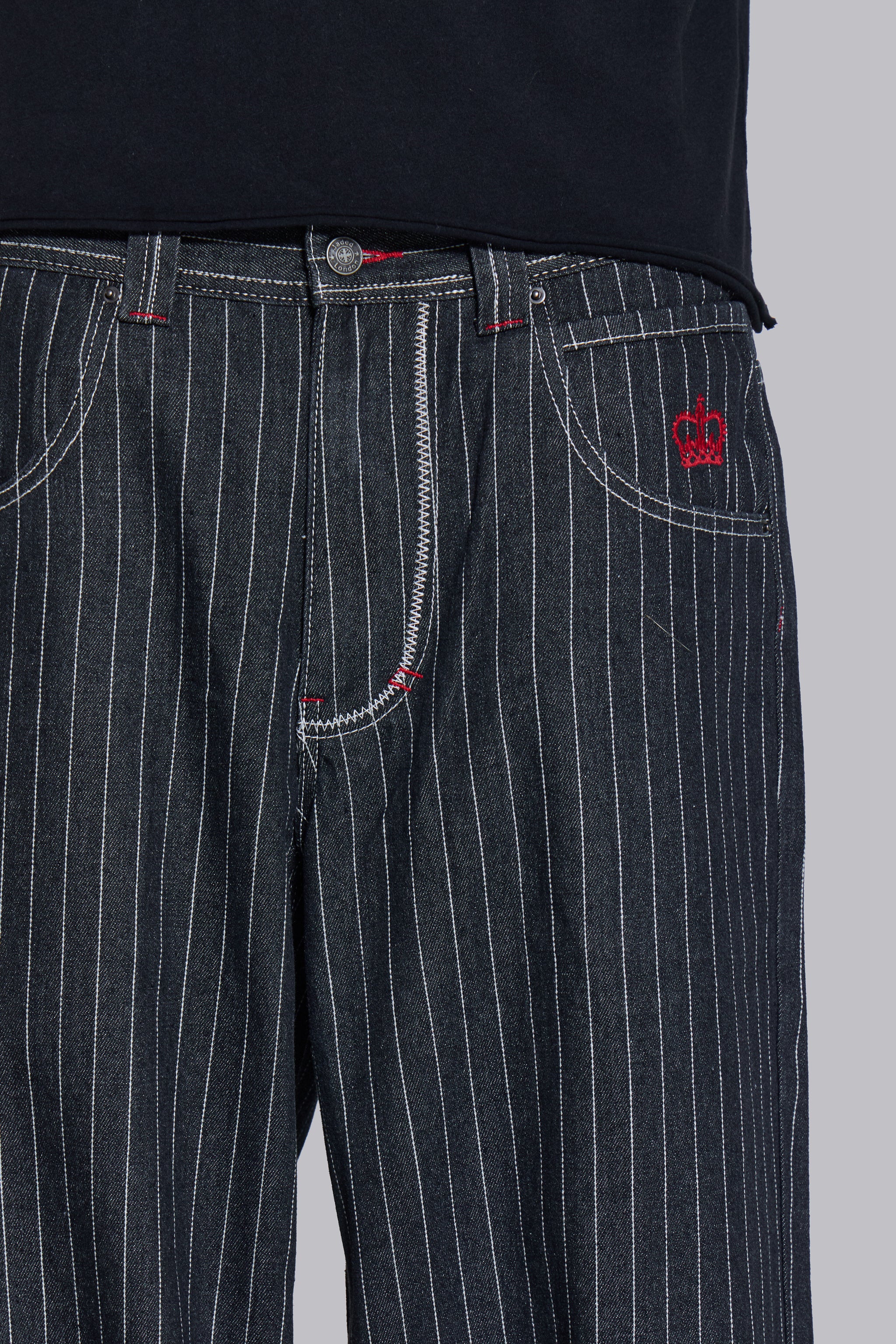 Black Ollie Pinstripe XL Colossus Jeans 6 Black Ollie Pinstripe XL Colossus Jeans