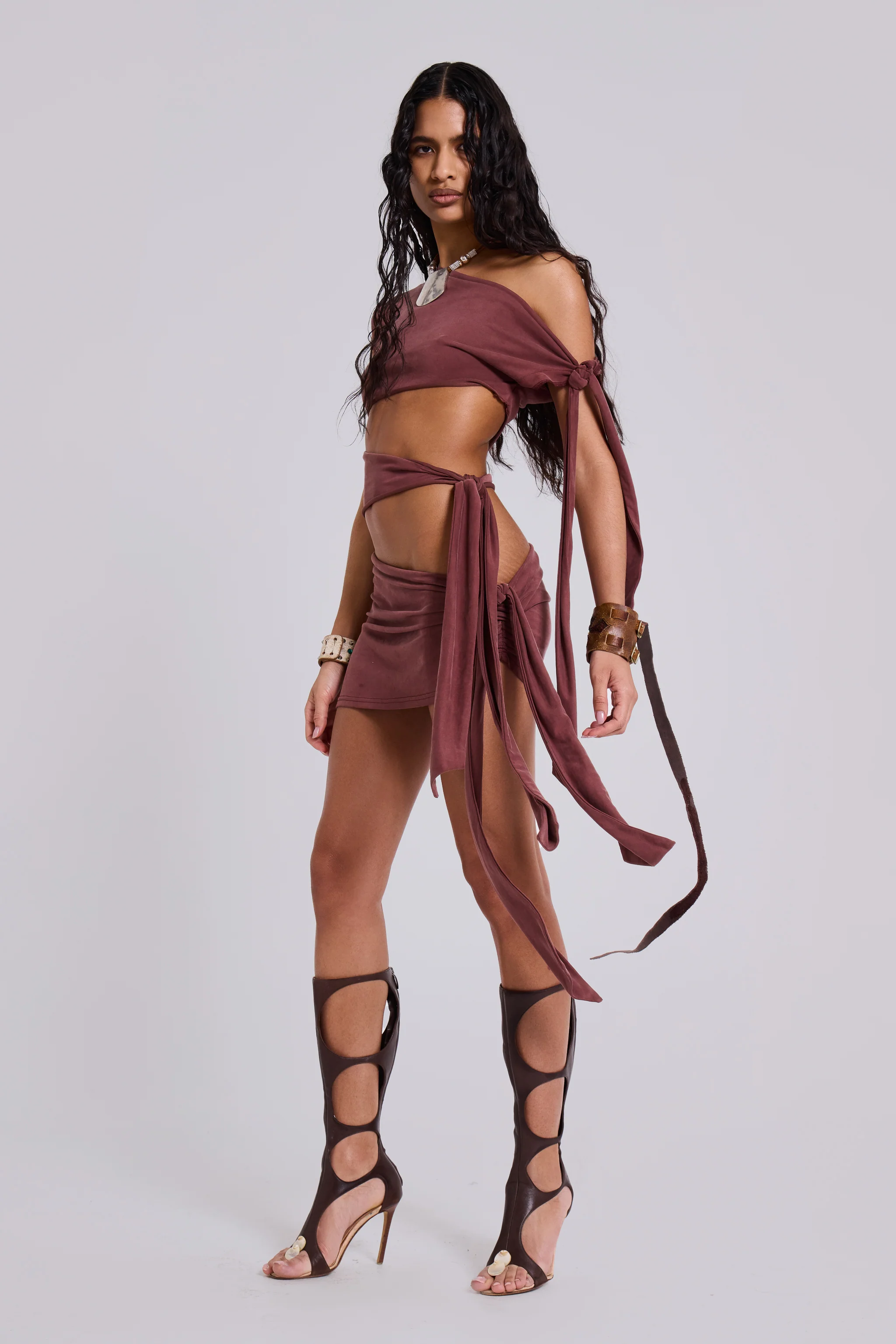 Mena Asymmetric Mini Dress in Sienna 2 Mena Asymmetric Mini Dress in Sienna
