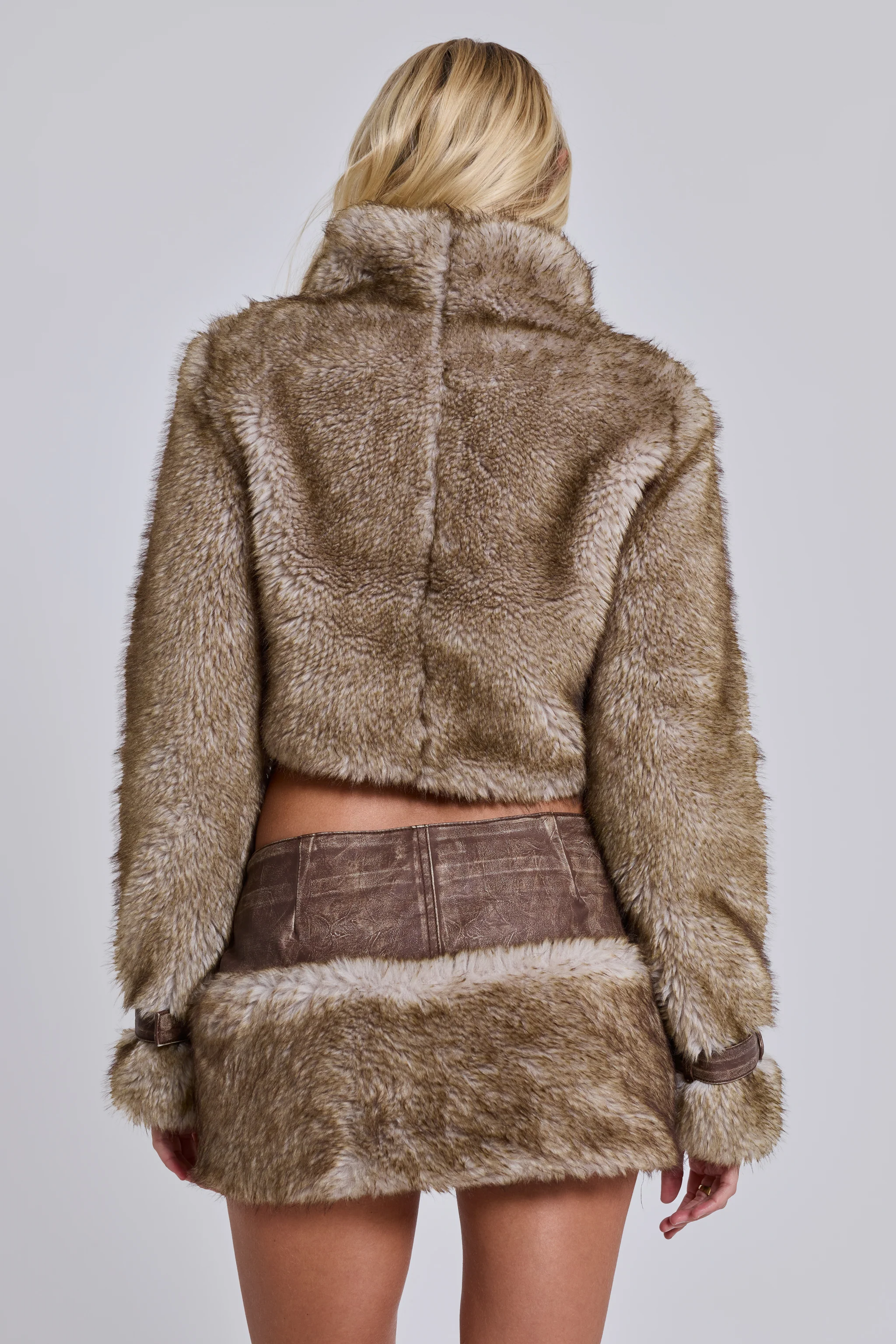Raven Faux Fur & Leather Crop Jacket 2 Raven Faux Fur & Leather Crop Jacket
