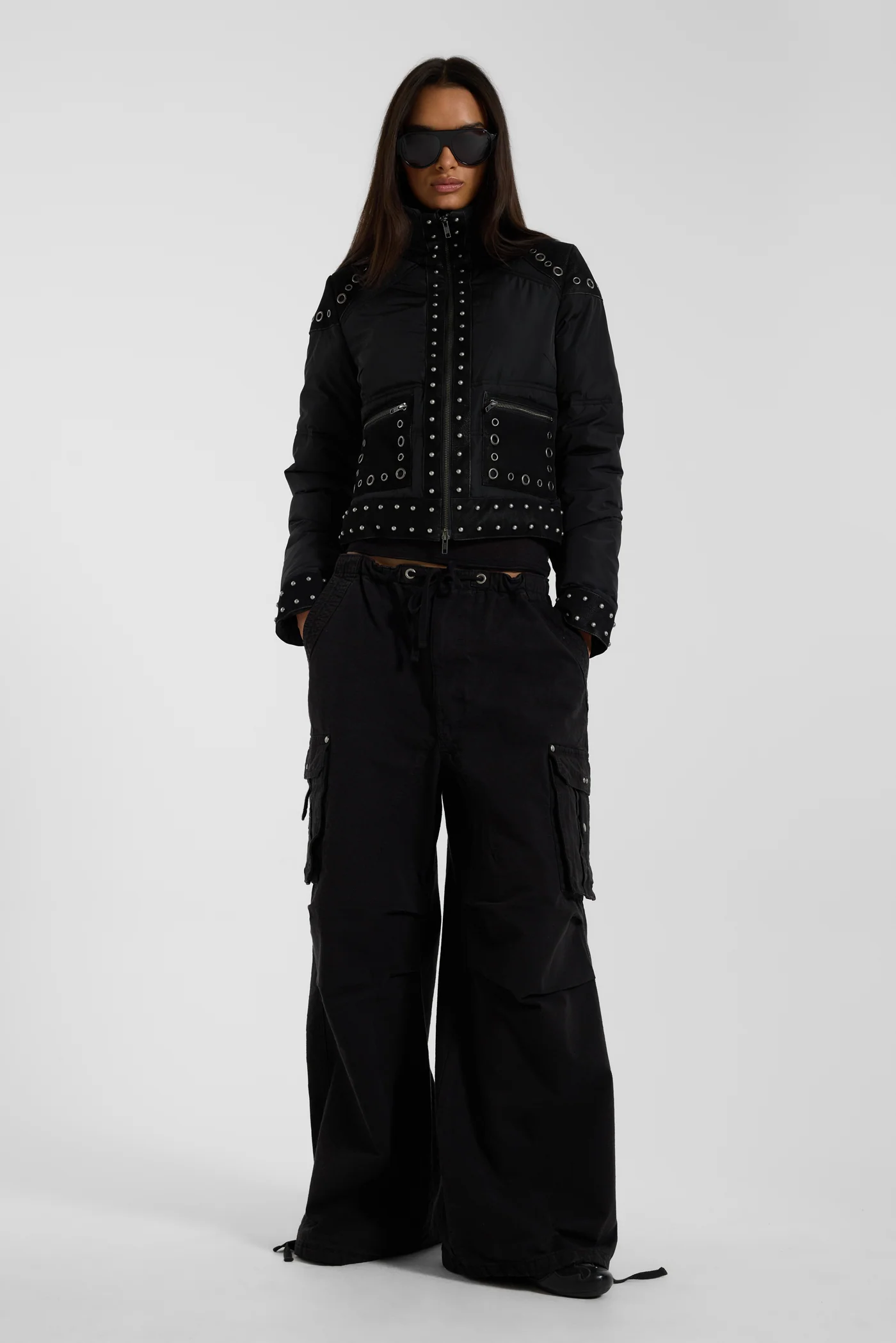 Washed Black XL Parachute Cargo Pants 1 Washed Black XL Parachute Cargo Pants