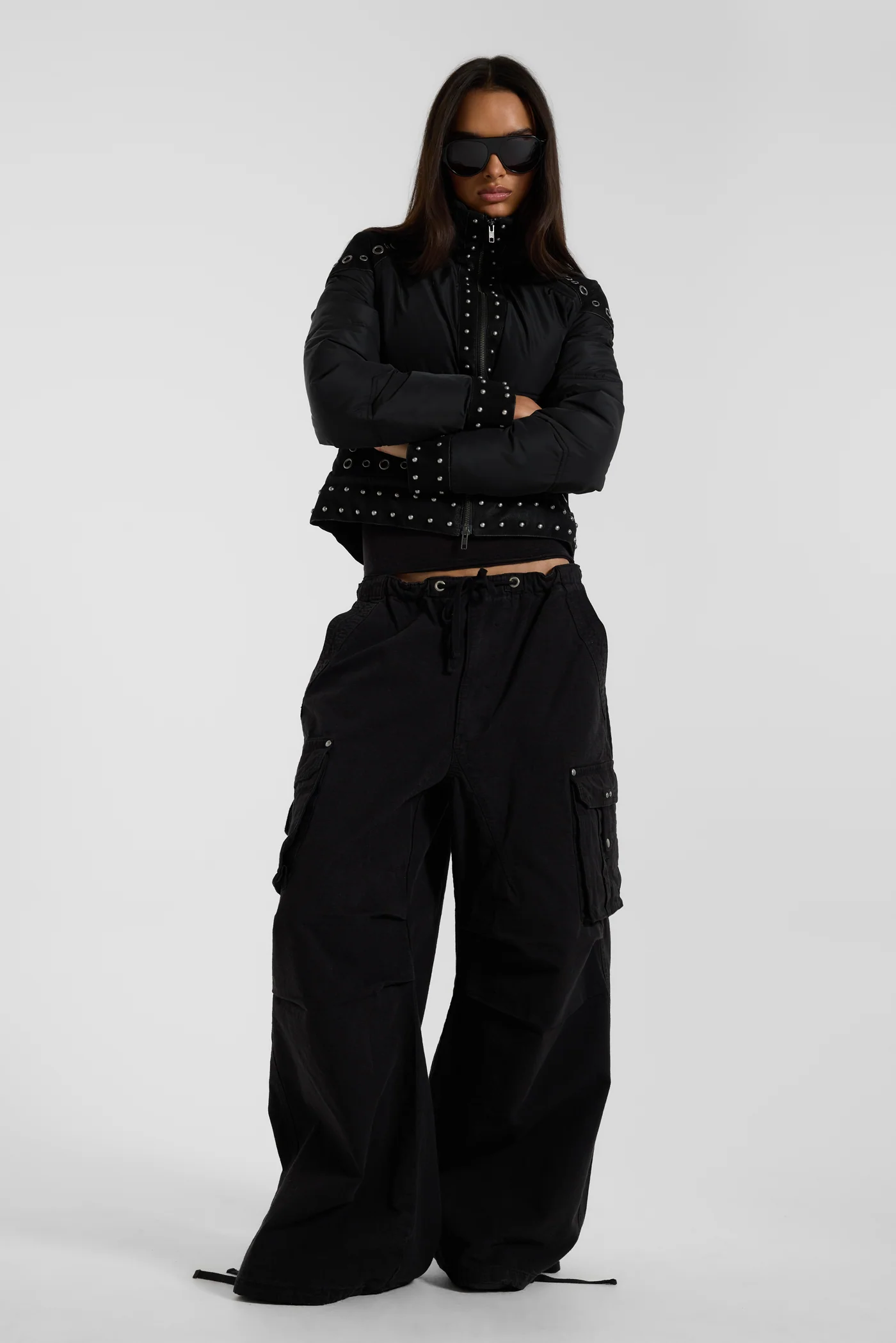 Washed Black XL Parachute Cargo Pants 3 Washed Black XL Parachute Cargo Pants
