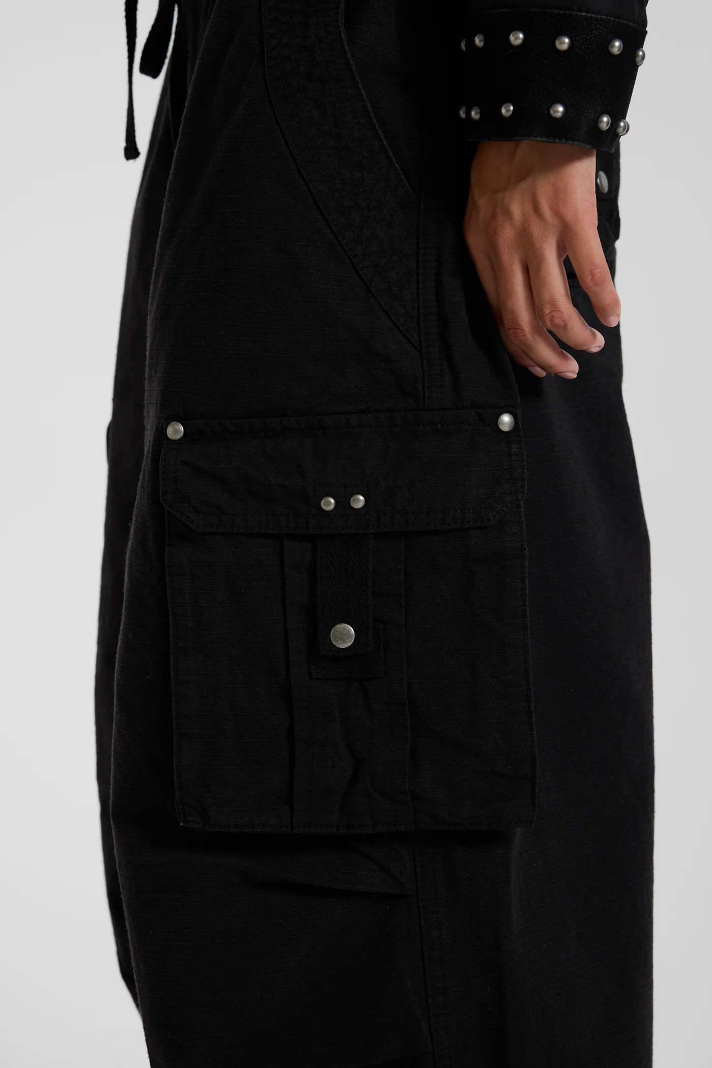 Washed Black XL Parachute Cargo Pants 6 Washed Black XL Parachute Cargo Pants