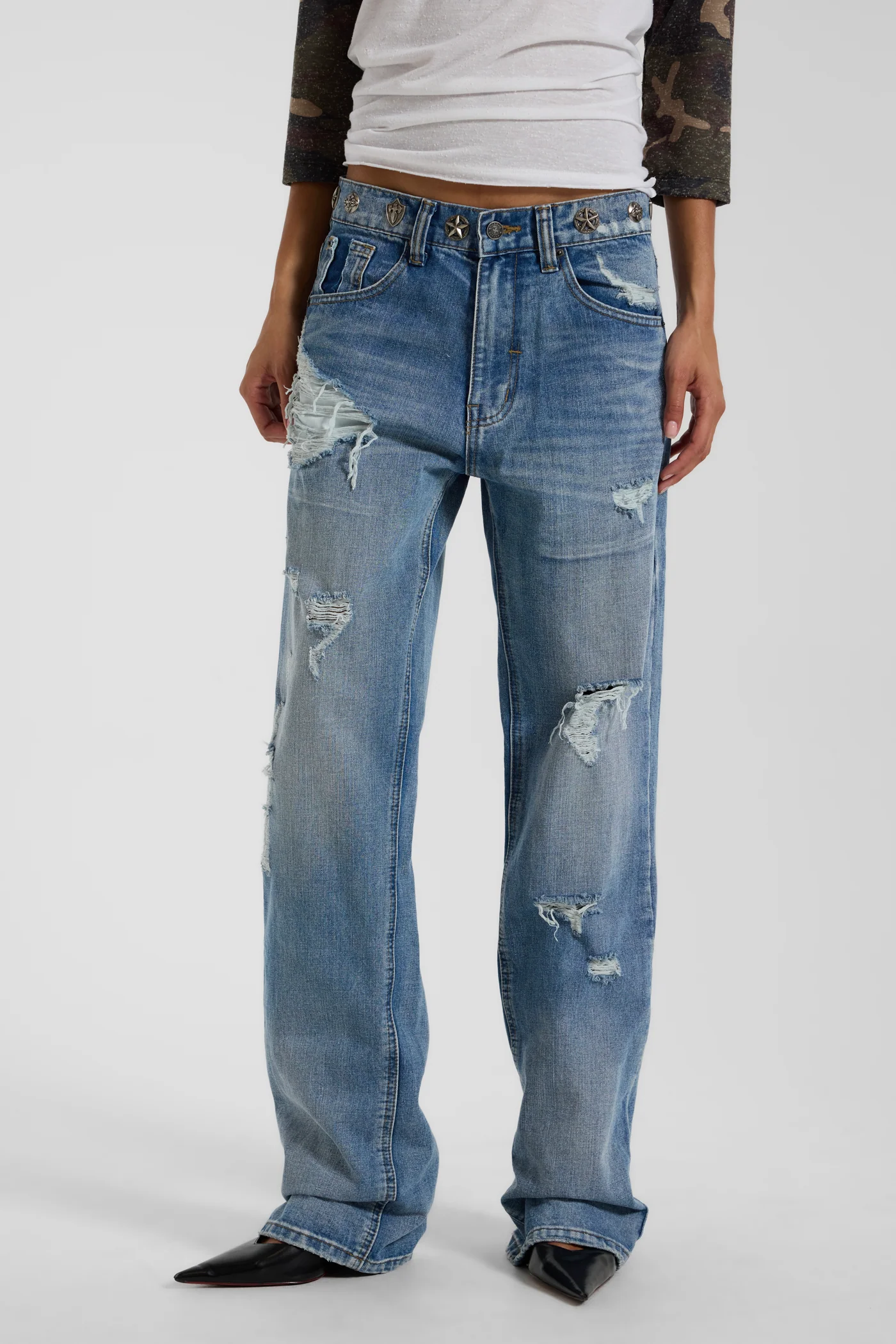 Metal Stud Waistband Muse Jeans 9 Metal Stud Waistband Muse Jeans