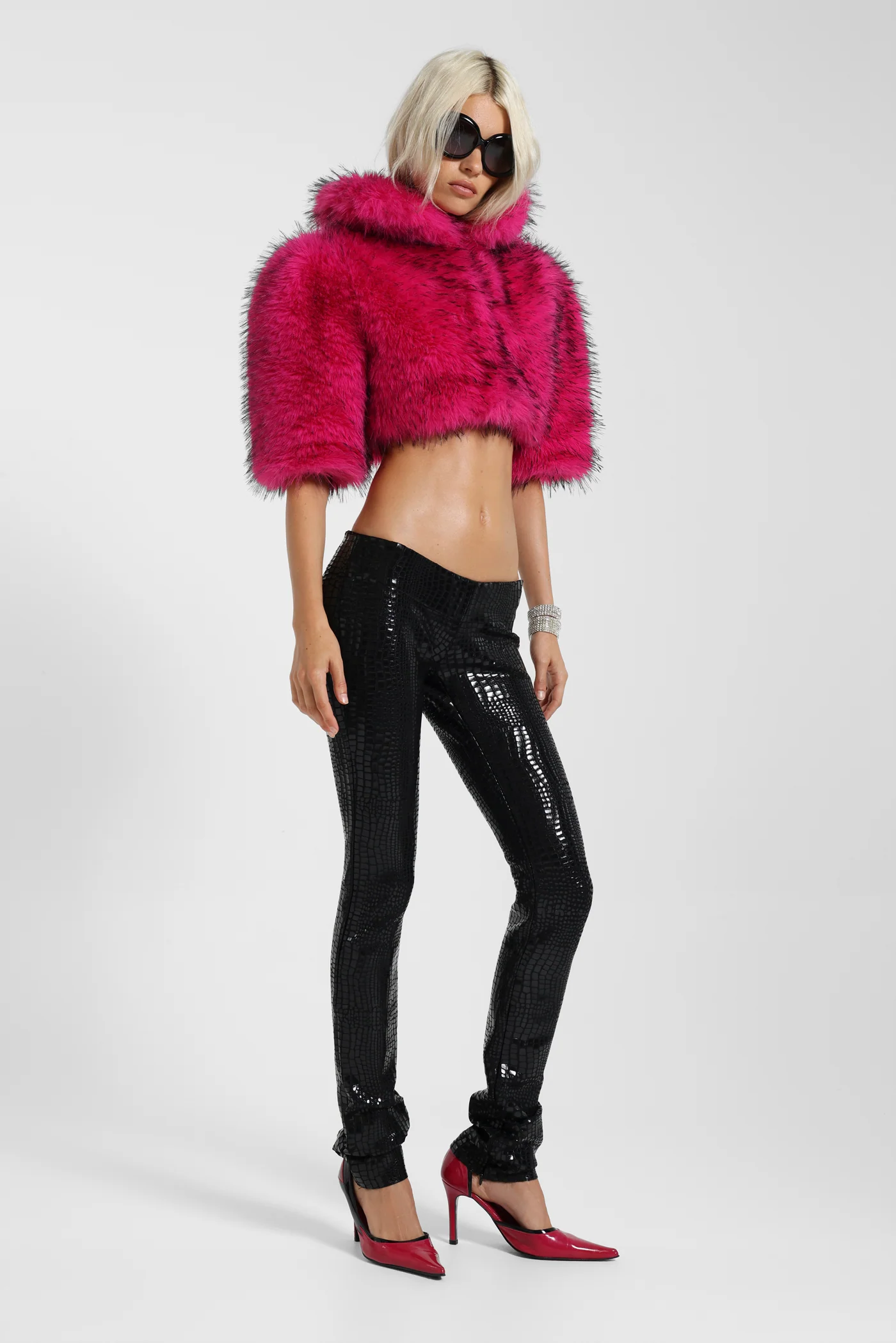 Idol Croc Effect Bandage Trousers 1 Idol Croc Effect Bandage Trousers