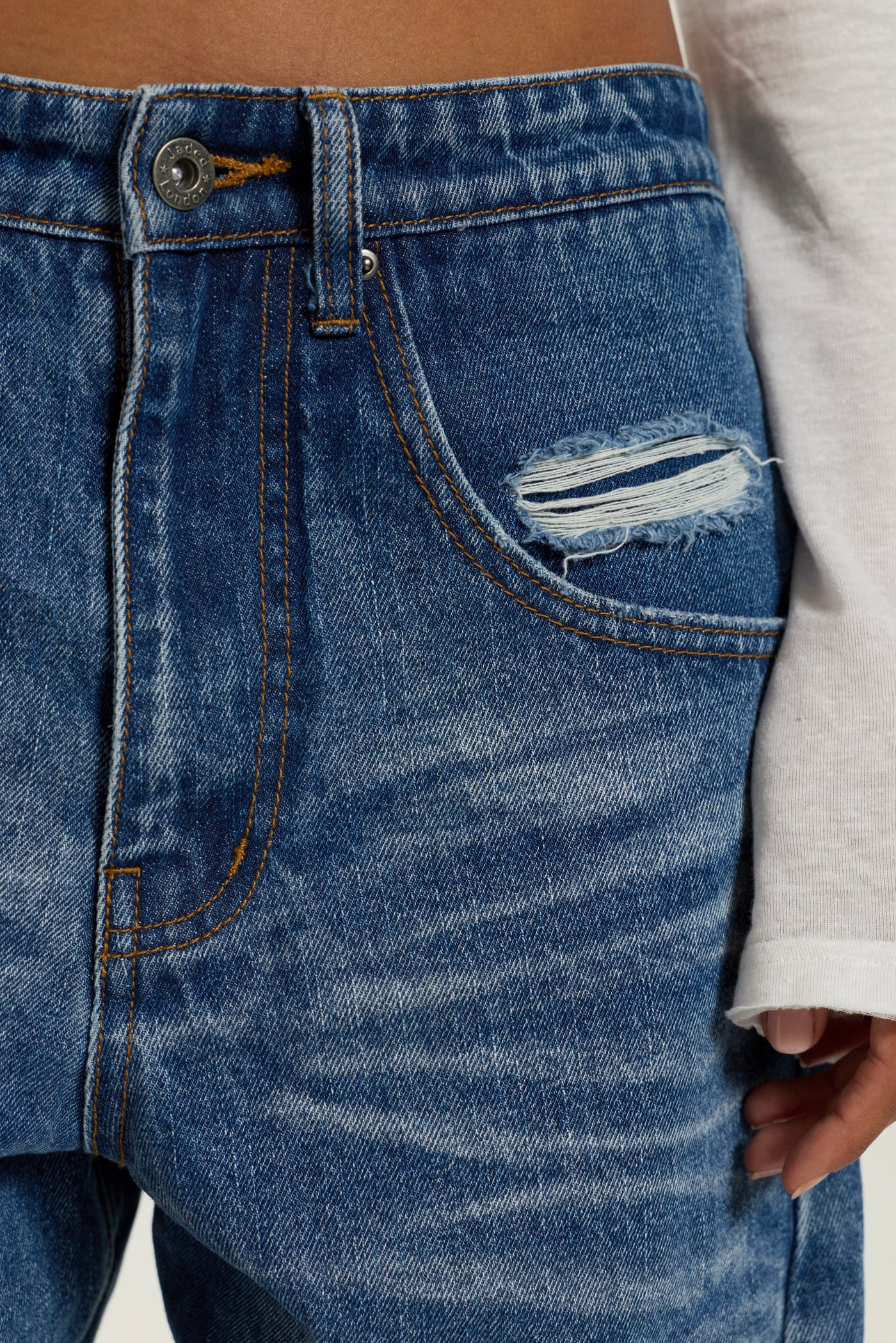 Mid Blue Baggy Twisted Seam Jeans 6 Mid Blue Baggy Twisted Seam Jeans