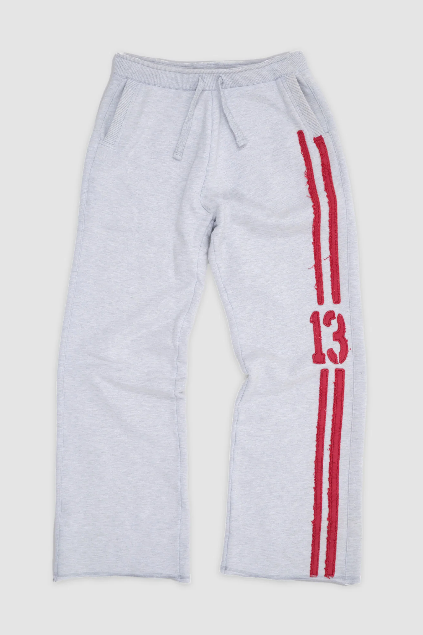 13 Stripe Straight Jogger in Grey Marl