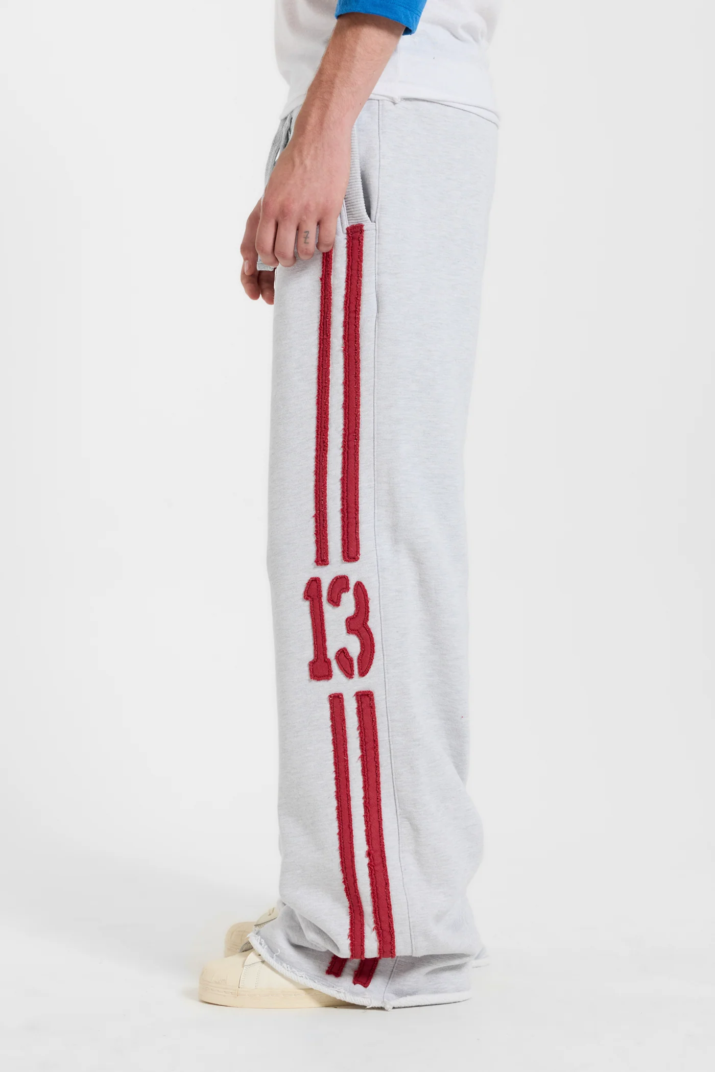 13 Stripe Straight Jogger in Grey Marl 2 13 Stripe Straight Jogger in Grey Marl