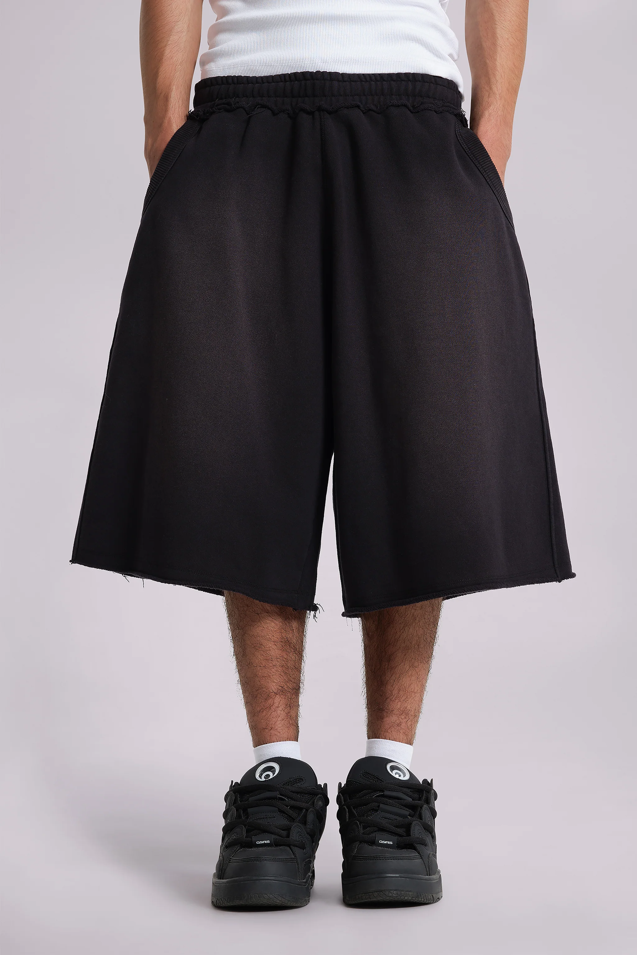 Washed Black Monster Jogger Baggy Shorts 1 Washed Black Monster Jogger Baggy Shorts
