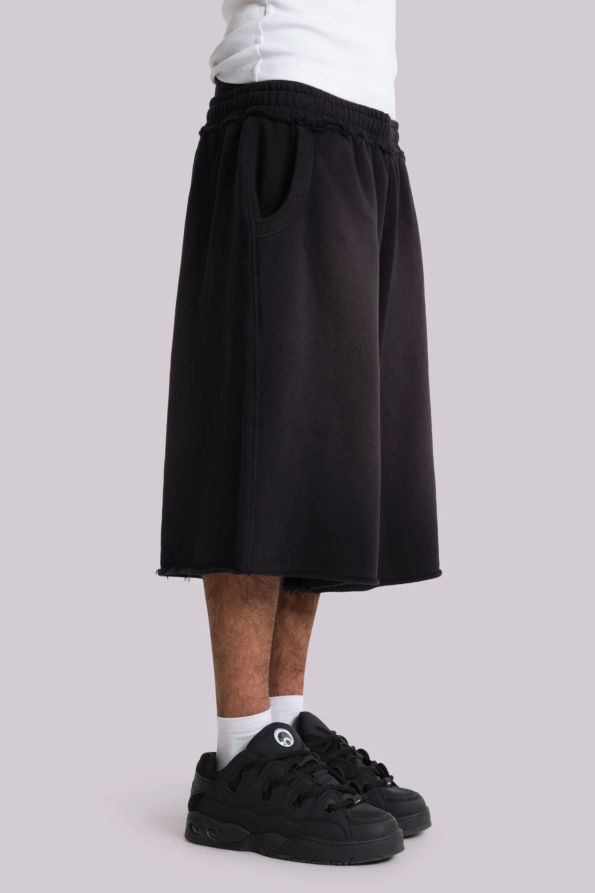 Washed Black Monster Jogger Baggy Shorts 4 Washed Black Monster Jogger Baggy Shorts