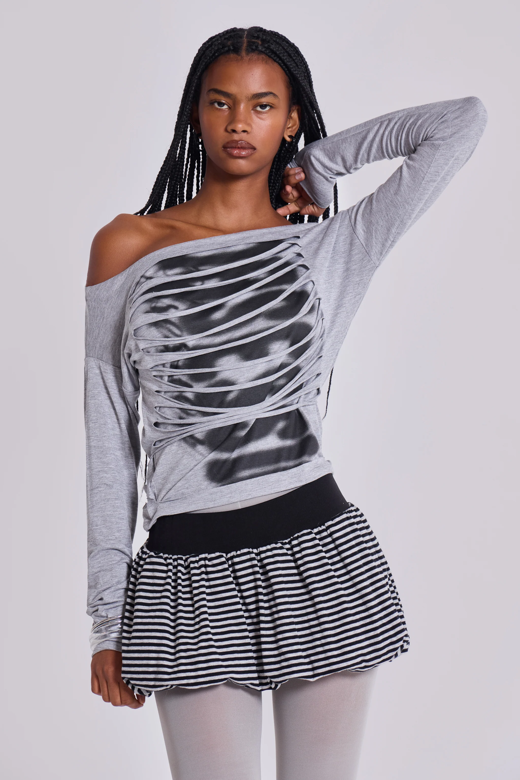 Orla Striped Puffball Mini Skirt 12 Orla Striped Puffball Mini Skirt